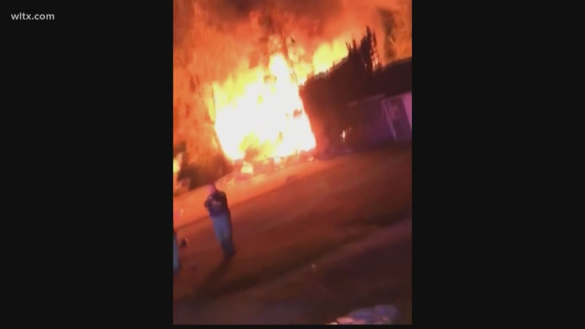 The Greenwood Fire Department said three adults and two children were hurt in the blast just after 2 a.m. Sunday.