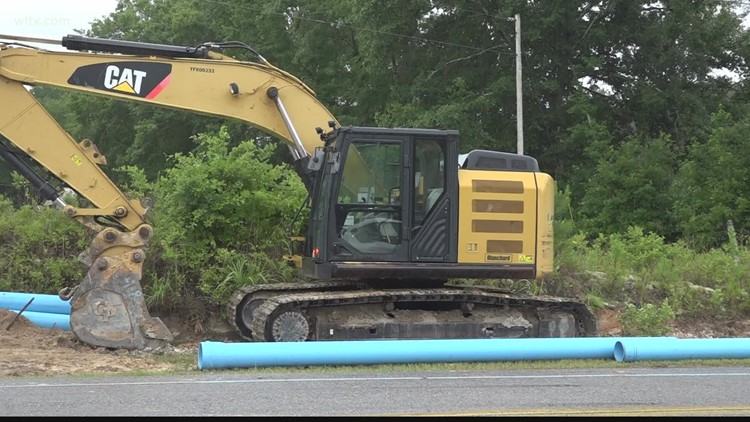 A water line replacement is underway in Calhoun County