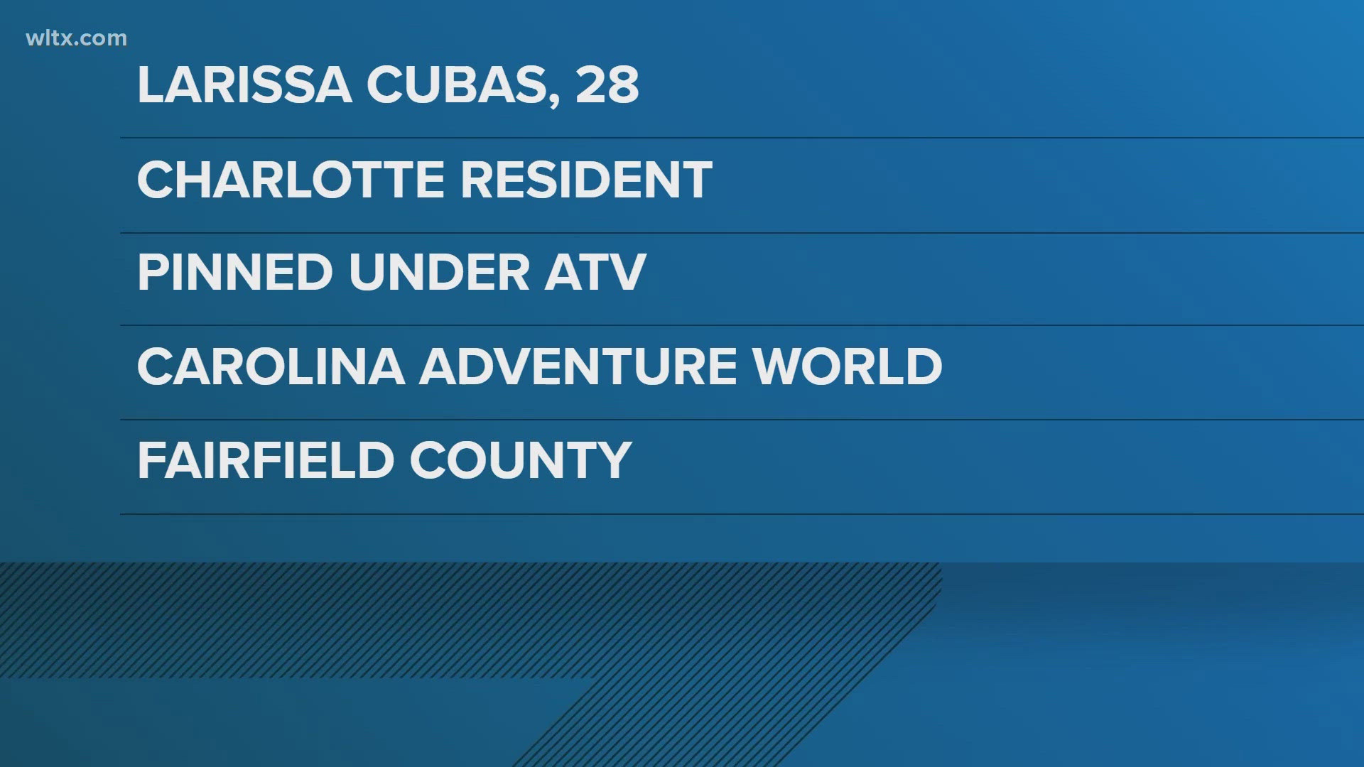 Larissa Cubas, 28 of Charlotte was killed after the ATV she was driving rolled over and pinned her underneath. 