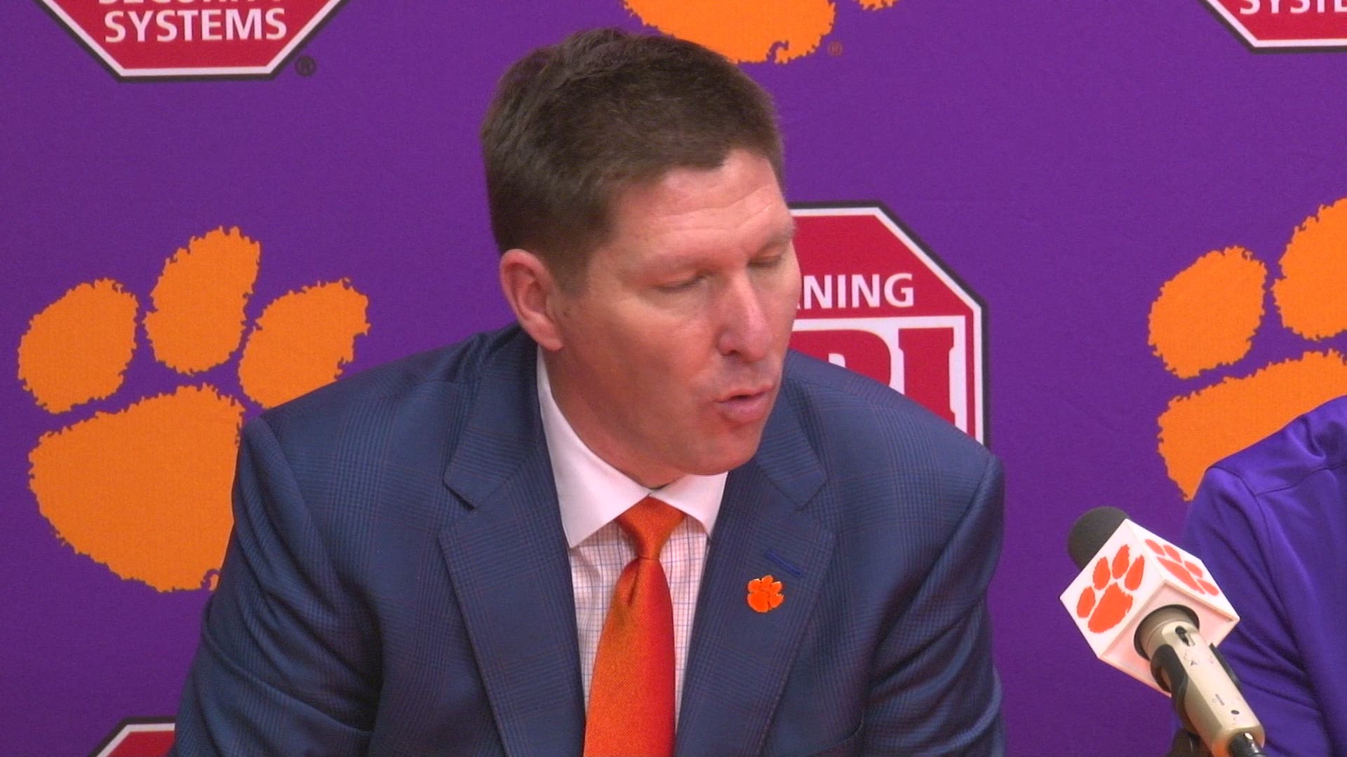 Clemson defeats South Carolina 63-48 in Littlejohn Coliseum for their sixth straight win. They have a 10-1 record and head coach Brad Brownell talks about the win over the Gamecocks and his team learning how to deal with success and learning from wins ear