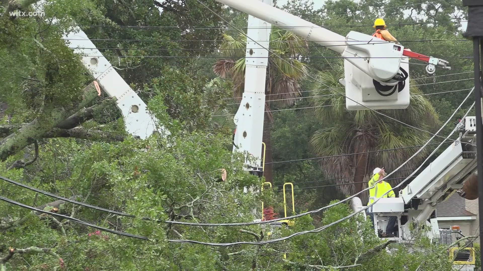 The storm first brought flooding, and then high winds that triggered power outages and damage to homes and roads.