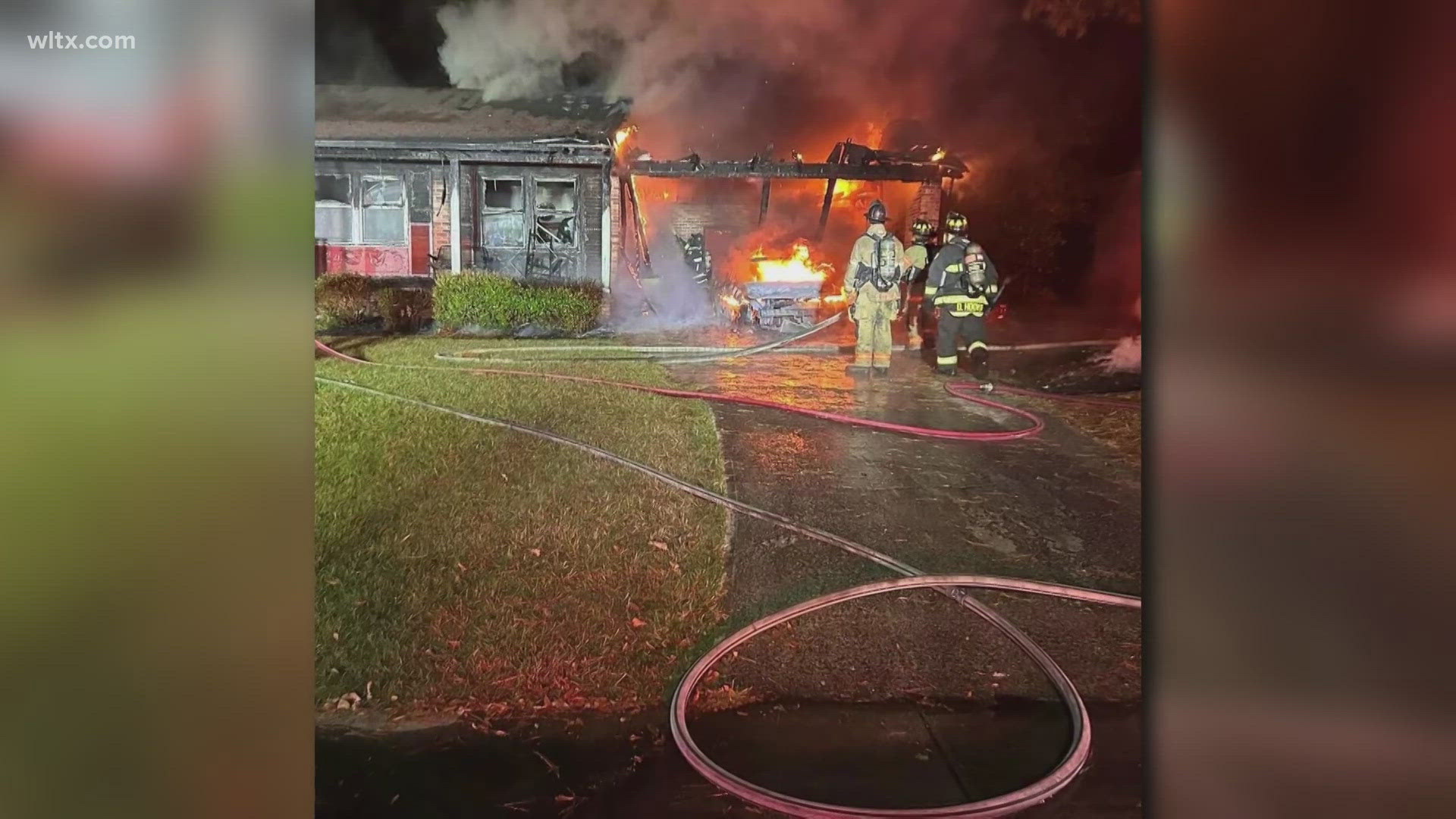 The fire happened in the 100 block of Spartan Drive off Bush River Road early Saturday morning.