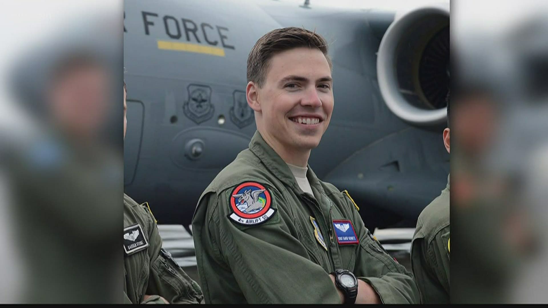 First Lt David Schmitz died after his F-16 crashed on a training mission at the Sumter air base