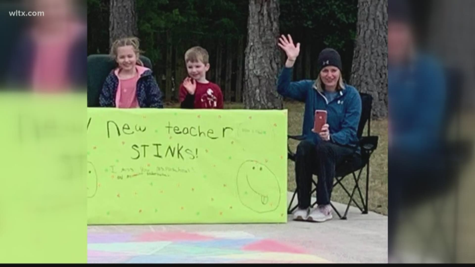 Sumter teachers checked in on some of their students with a parade through the neighborhood.