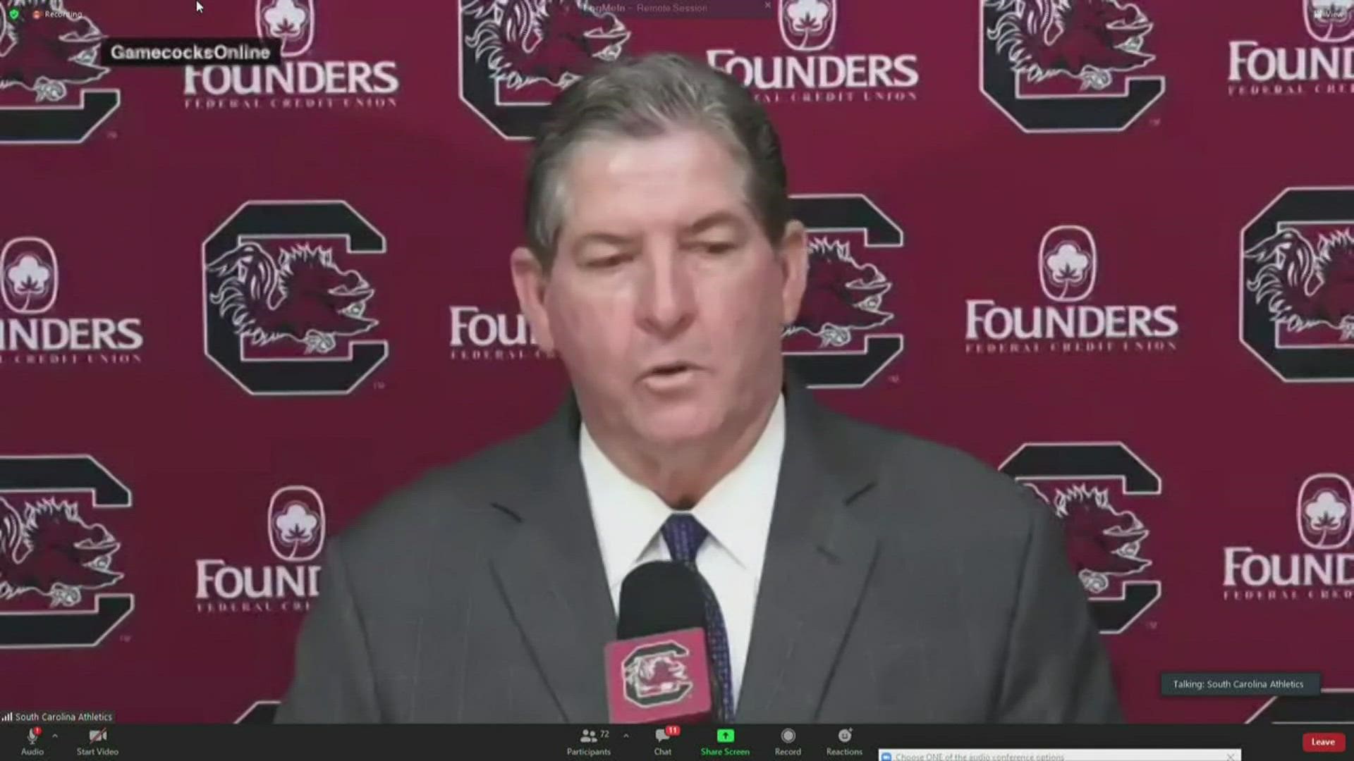 South Carolina Athletics Director Ray Tanner discussed the decision to fire Head Coach Will Muschamp.