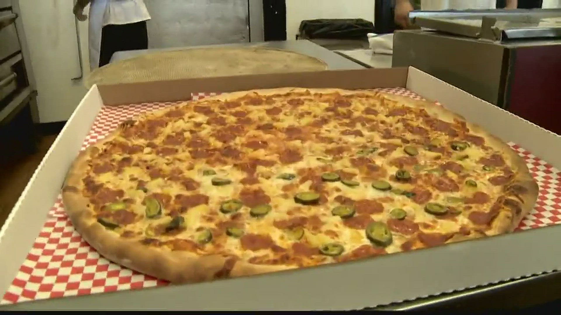 The Lexington pizza place even has a 28-inch pizza on their menu.