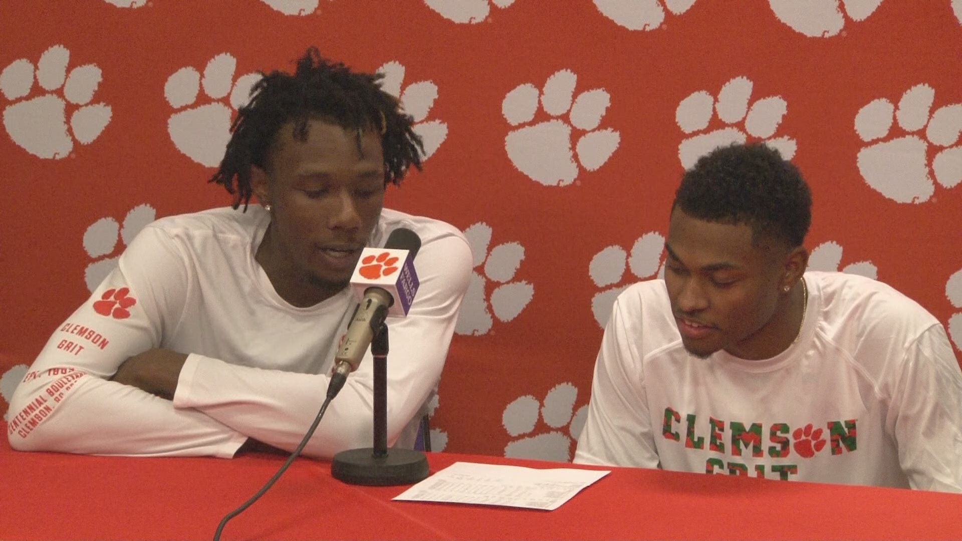 Clyde Trapp and Tevin Mack speak to the media post Syracuse win.