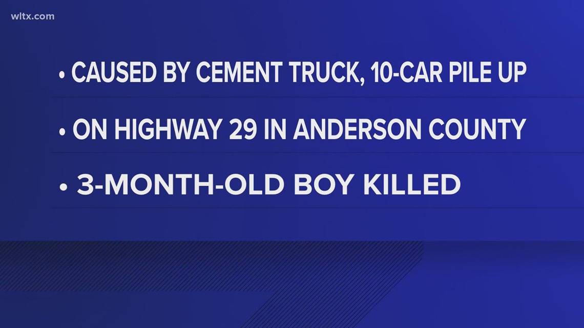 10-vehicle pile-up involving cement truck leaves South Carolina infant ...