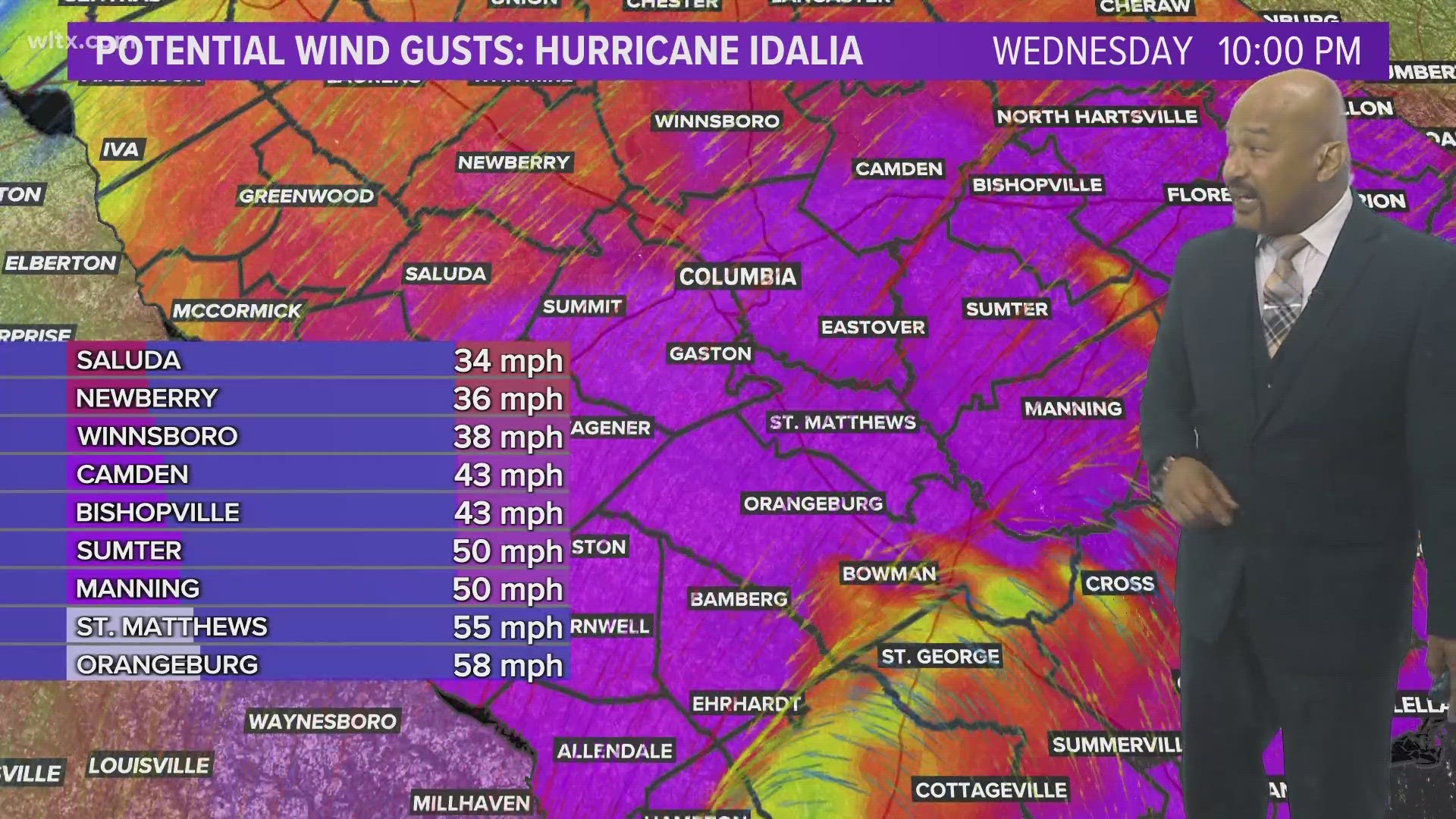 Idalia will bring strong winds and storm surge to Florida. Tomorrow, South Carolina will deal with rain and wind.