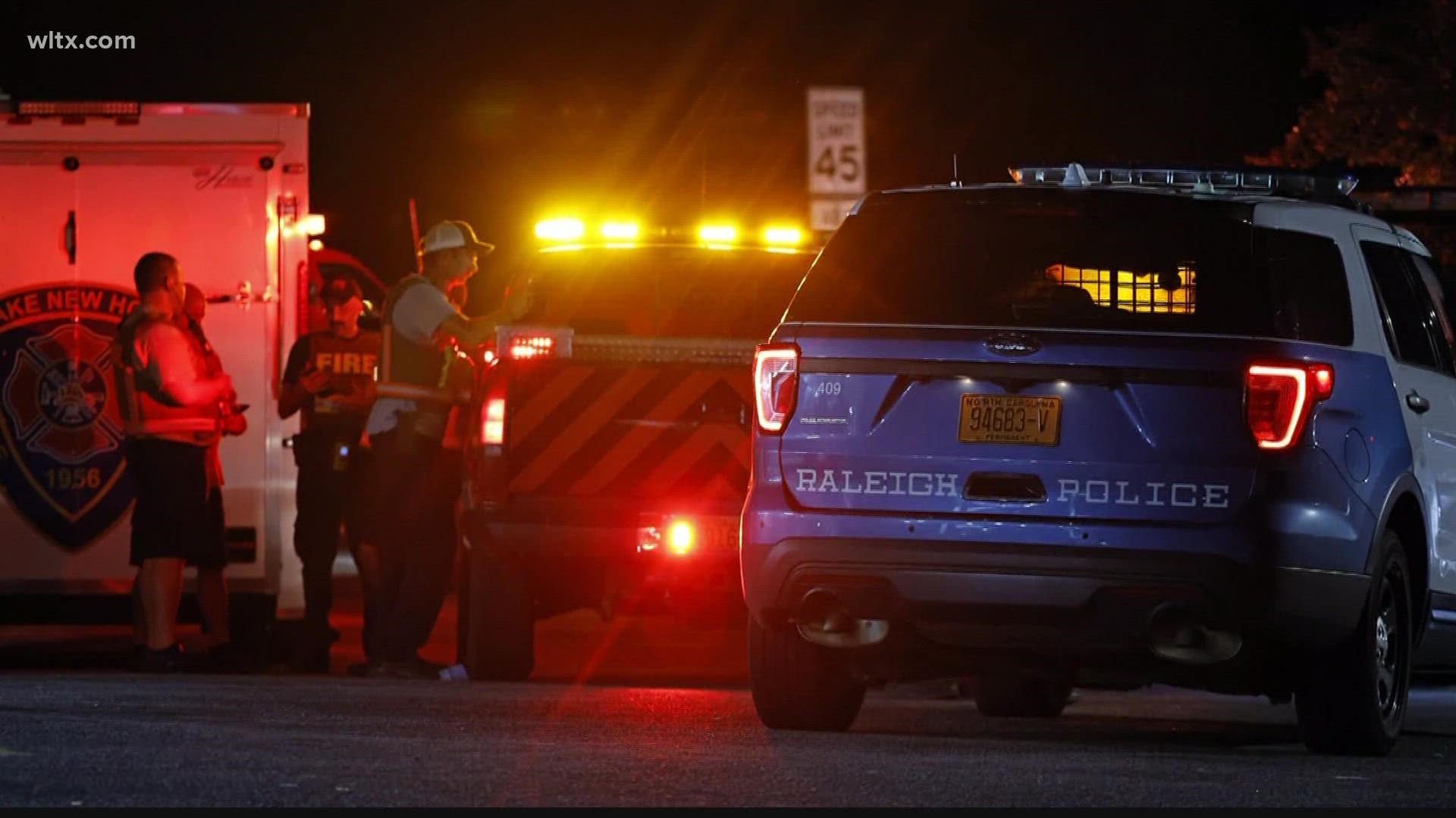 Five people, including an off-duty police officer, were killed and two more wounded in a shooting Thursday evening in a residential neighborhood in Raleigh, NC.