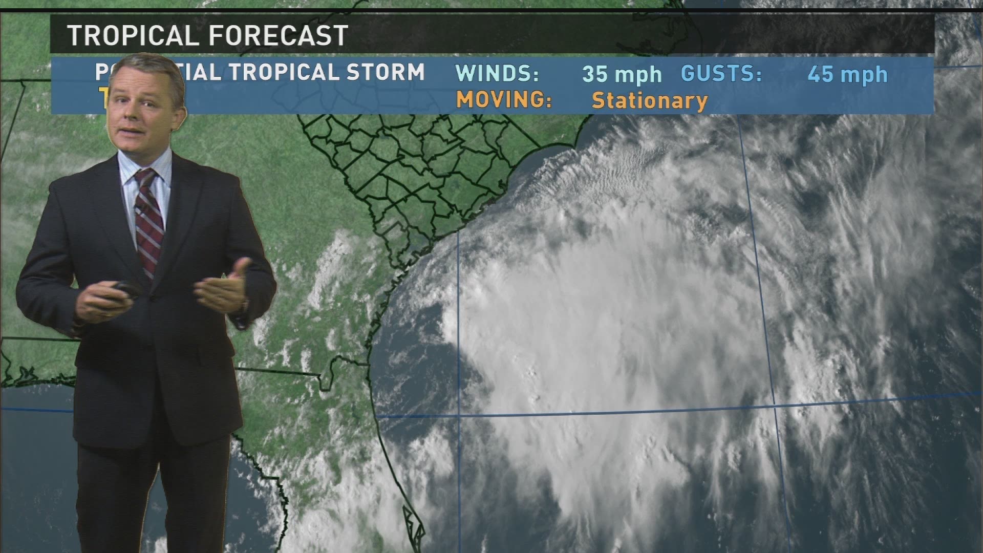 A tropical storm watch is in effect for parts of South Carolina.