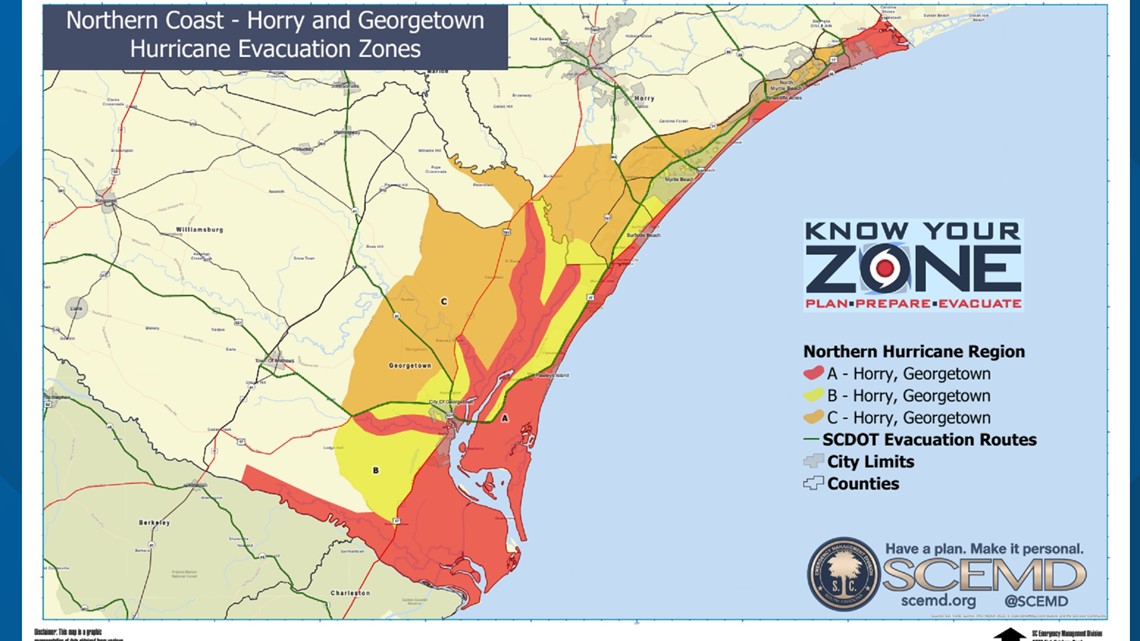 South Carolina Hurricane Evacuation Routes Maps 6244