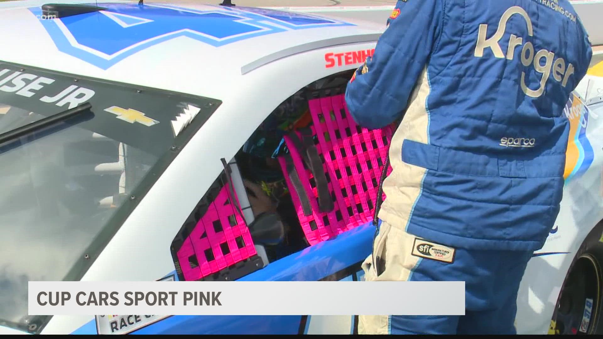 A fan of NASCAR driver Kurt Busch came up with the idea of pink window nets and Busch galvanized the entire Cup garage in the campaign.