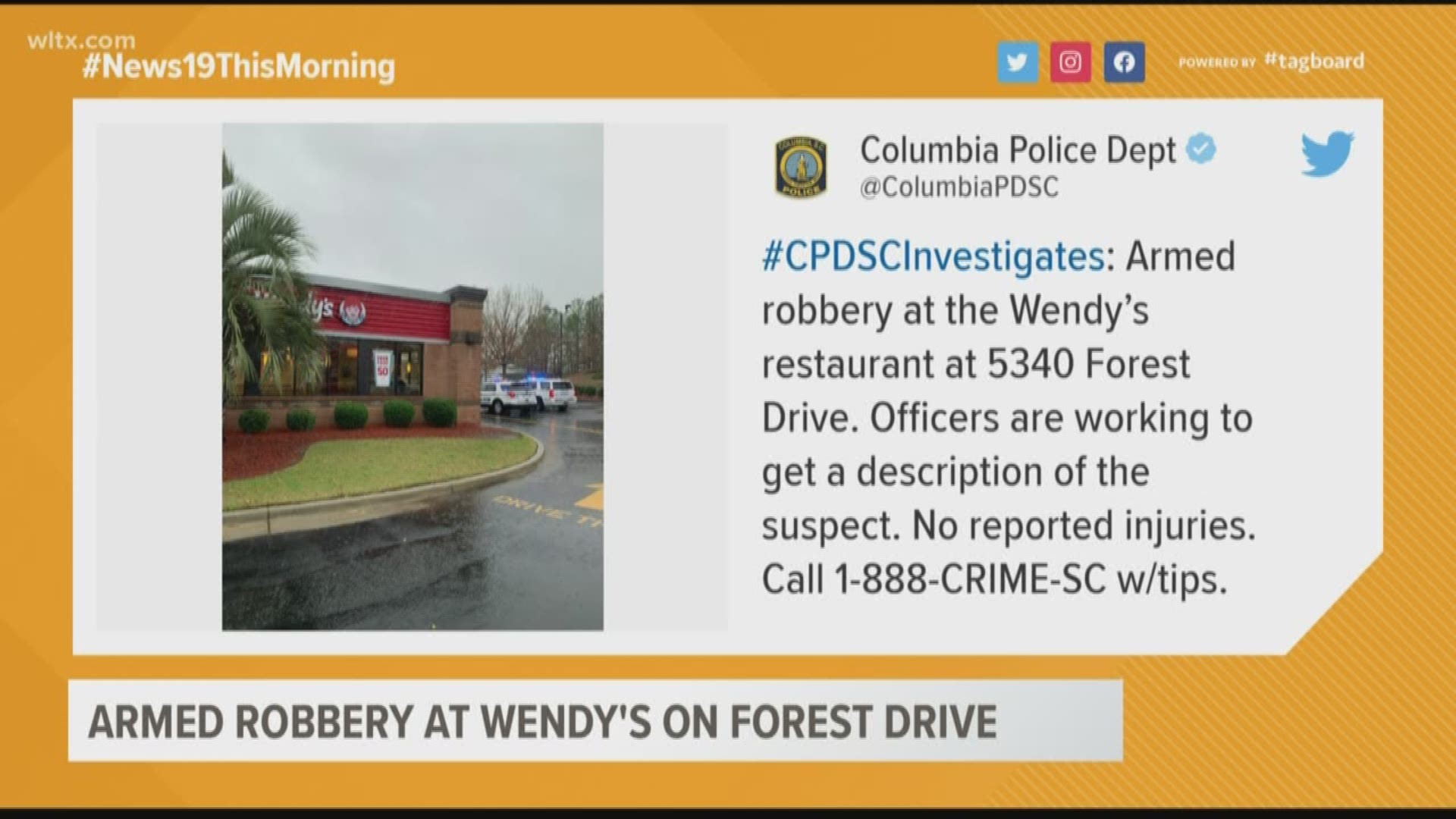 Columbia police are looking for a suspect involved in an armed robbery at the Wendy's on the 5000 block of Forest Drive. It happened on Tuesday, Dec. 17.