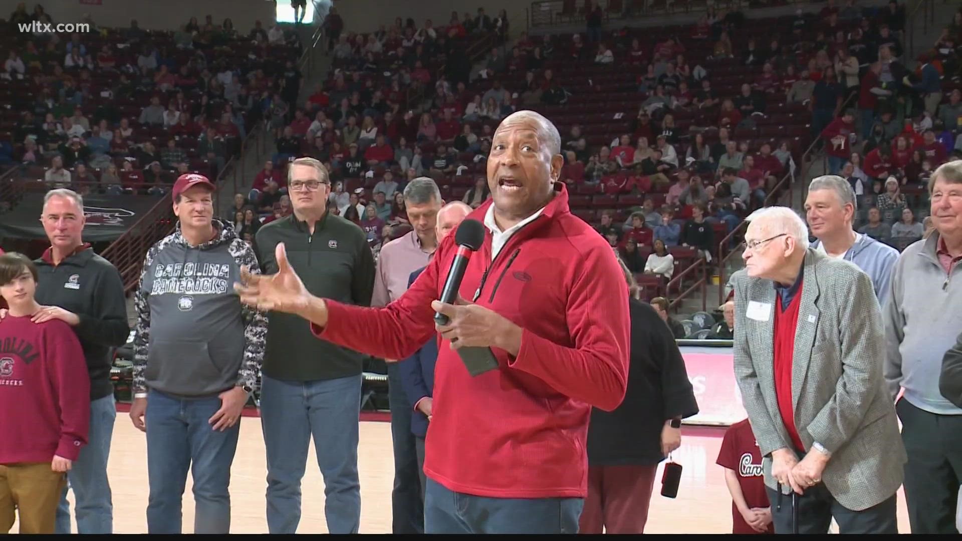 At halftime of the South Carolina-Arkansas game, the legends of Gamecock basketball were recognized.