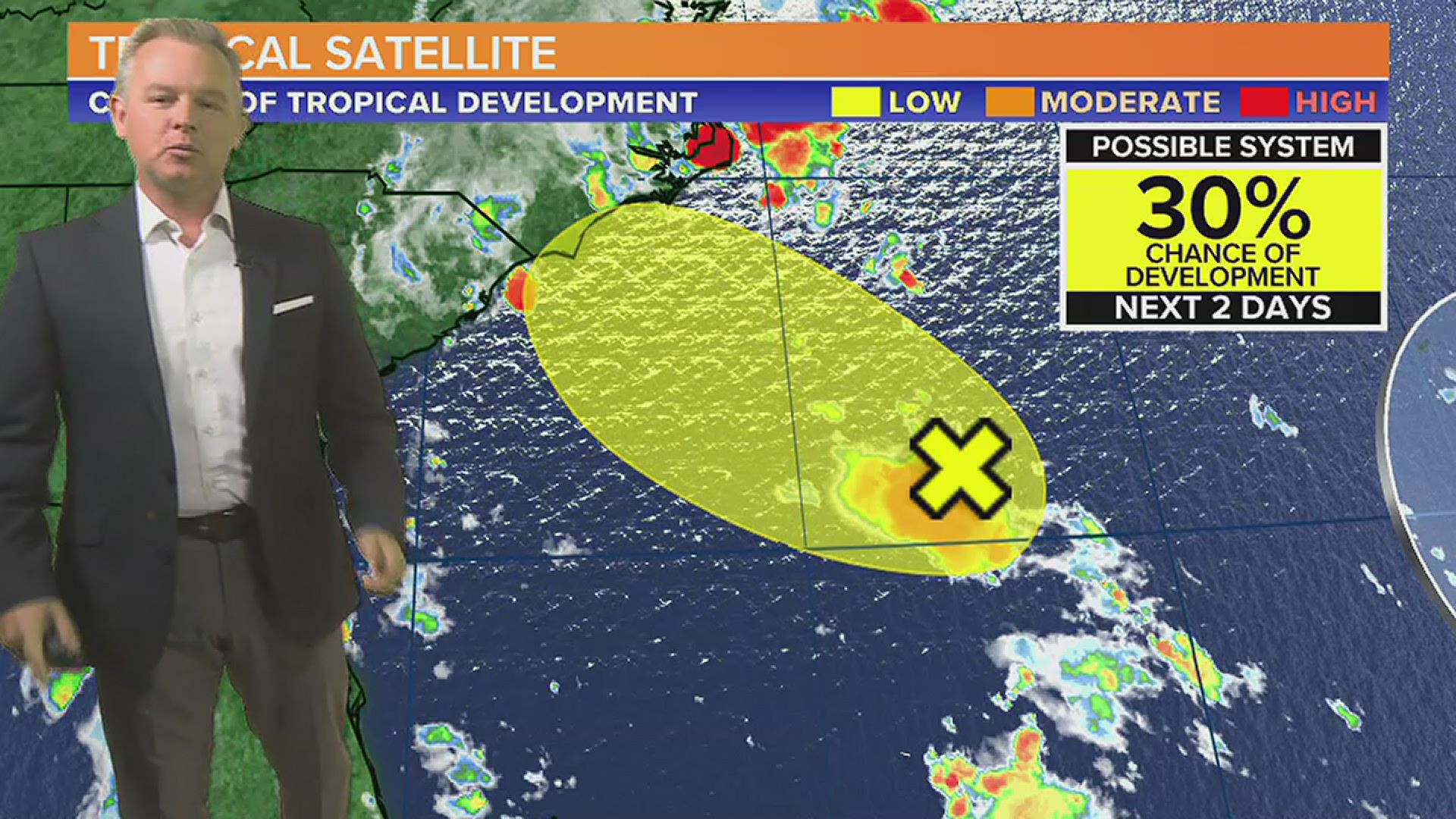 The tropical wave off of the Southeast will increase the moisture regardless of development.