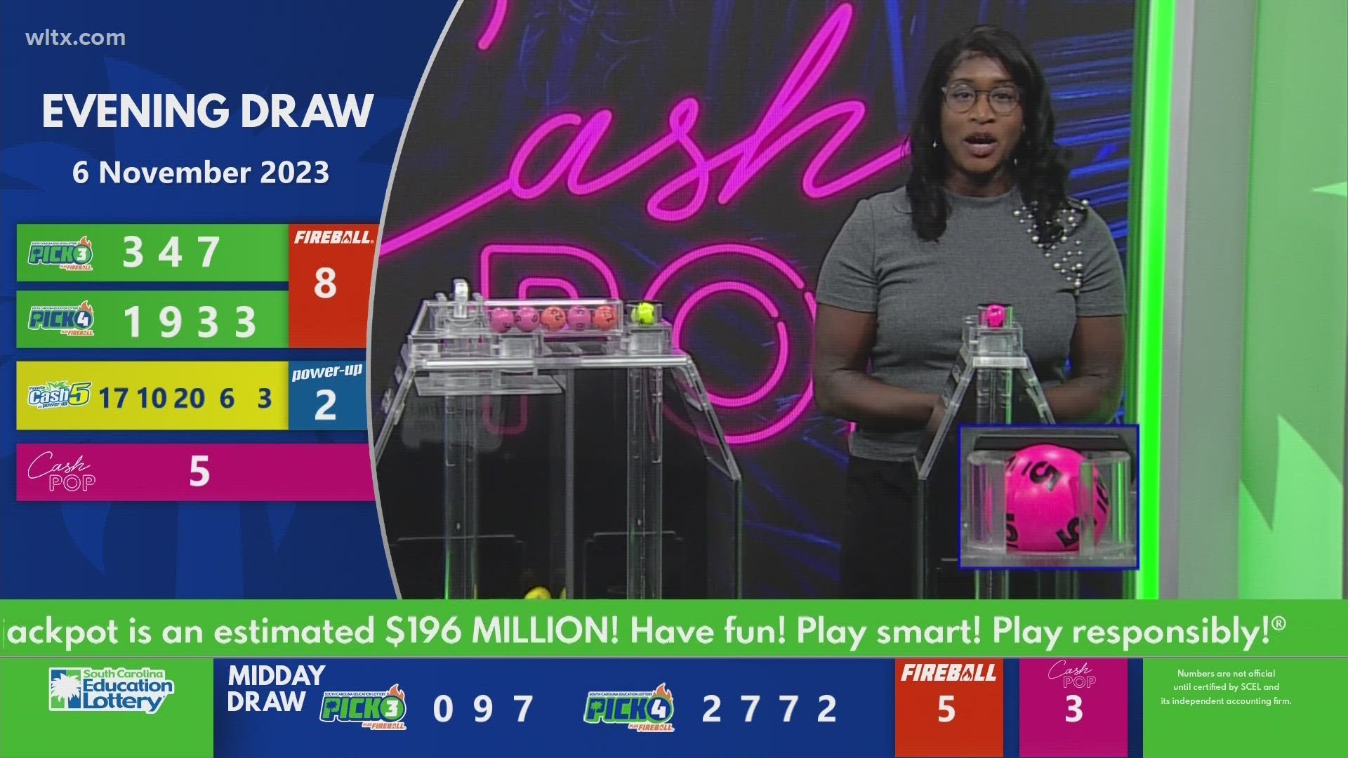 Evening SC winning lottery numbers for November 6, 2023