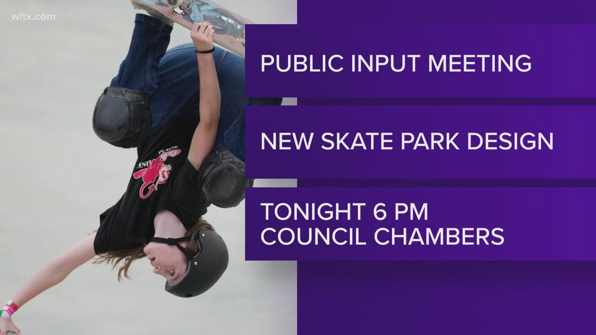 The meeting tonight is to gather public comments on the design concepts for the new skate park at the Newberry Recreation complex.