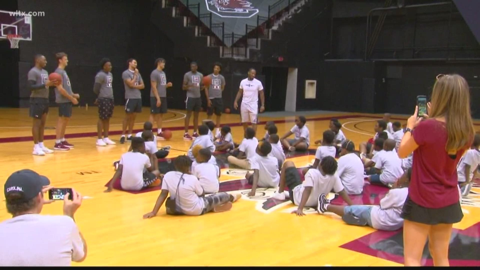 The kids came to the USC men's basketball team as the players got a break from traveling around the community but not from giving back. The plan is for the effect of these kinds of interactions to pay off now and in the future for these kids.