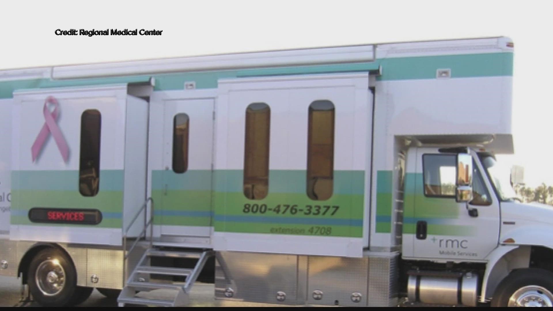 The mobile mammography truck makes stops at the Santee Urgent care facility on the fourth Monday of every month.