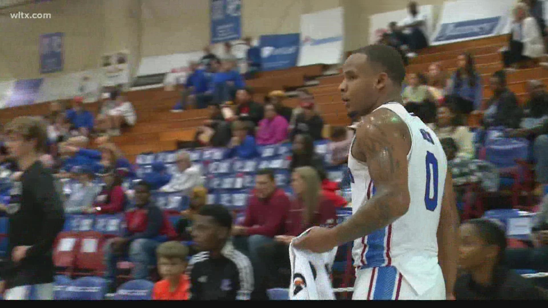 In Big South Conference basketball action from Clinton, Presbyterian College hosted Charleston Southern with Ridge View grad Crosby James leading PC with 20 points.