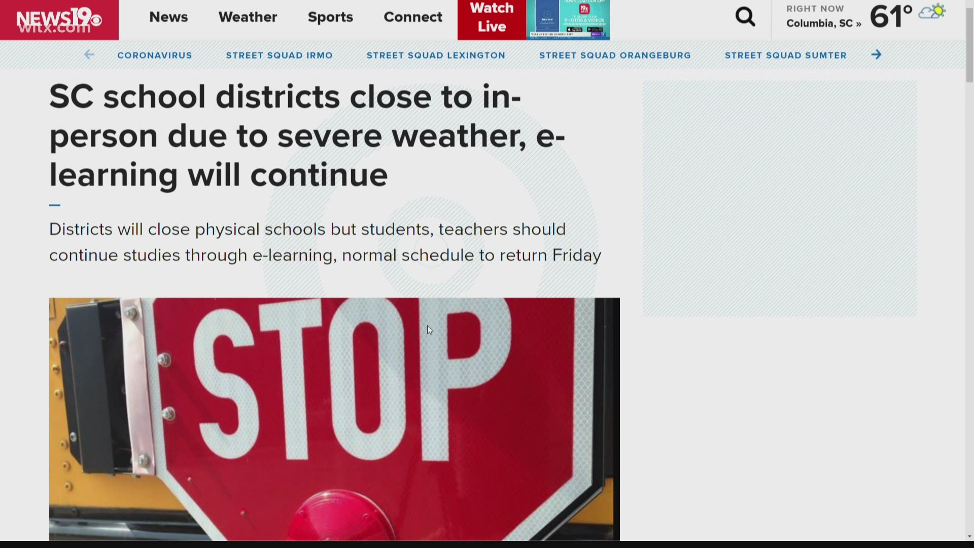 Many schools because of a severe weather threat are going to e-learning for Thursday March 1