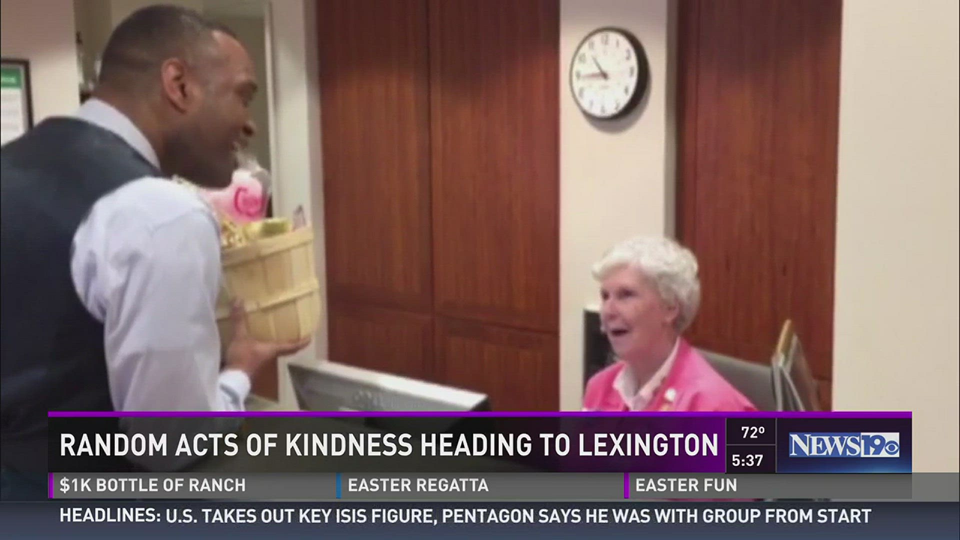 Deon Guillory was over in Lexington to spread some goodwill Friday.