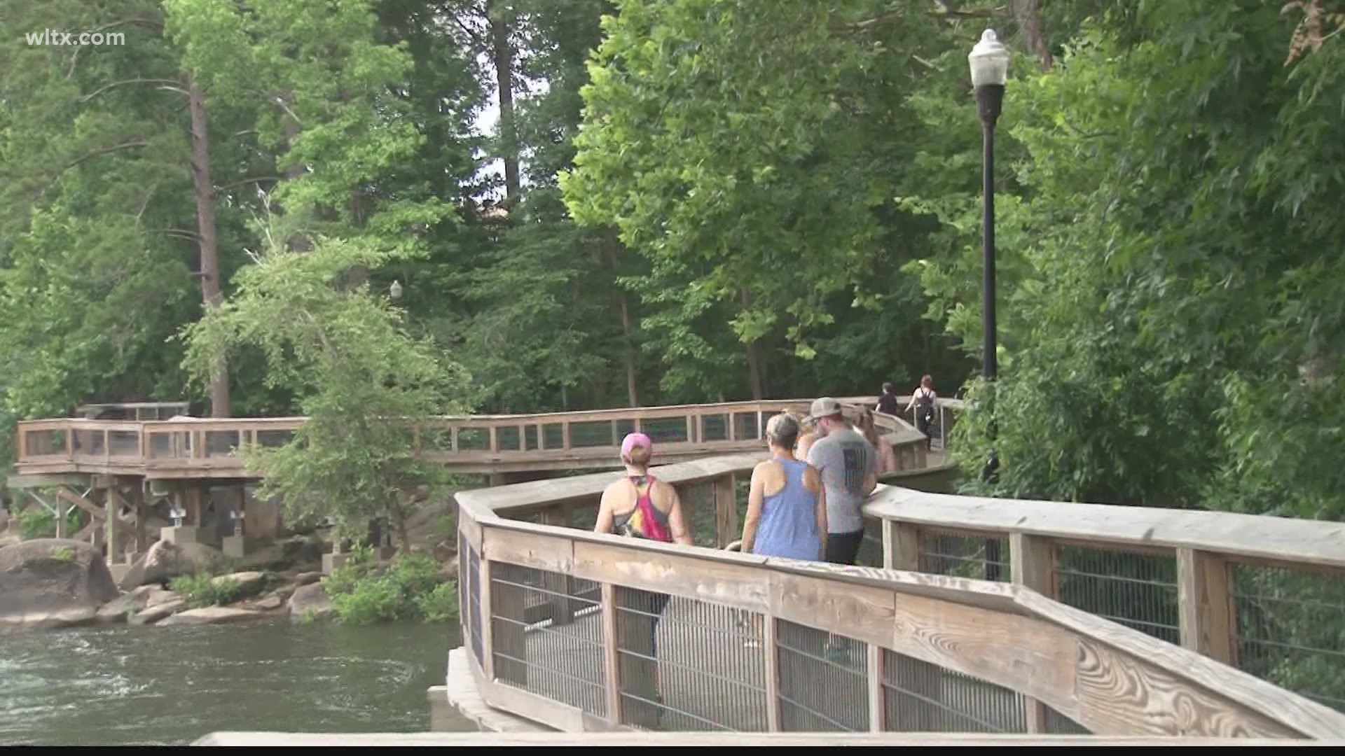 On Saturday, the riverwalk had it's soft opening for people to walk on the three mile boardwalk along the river.