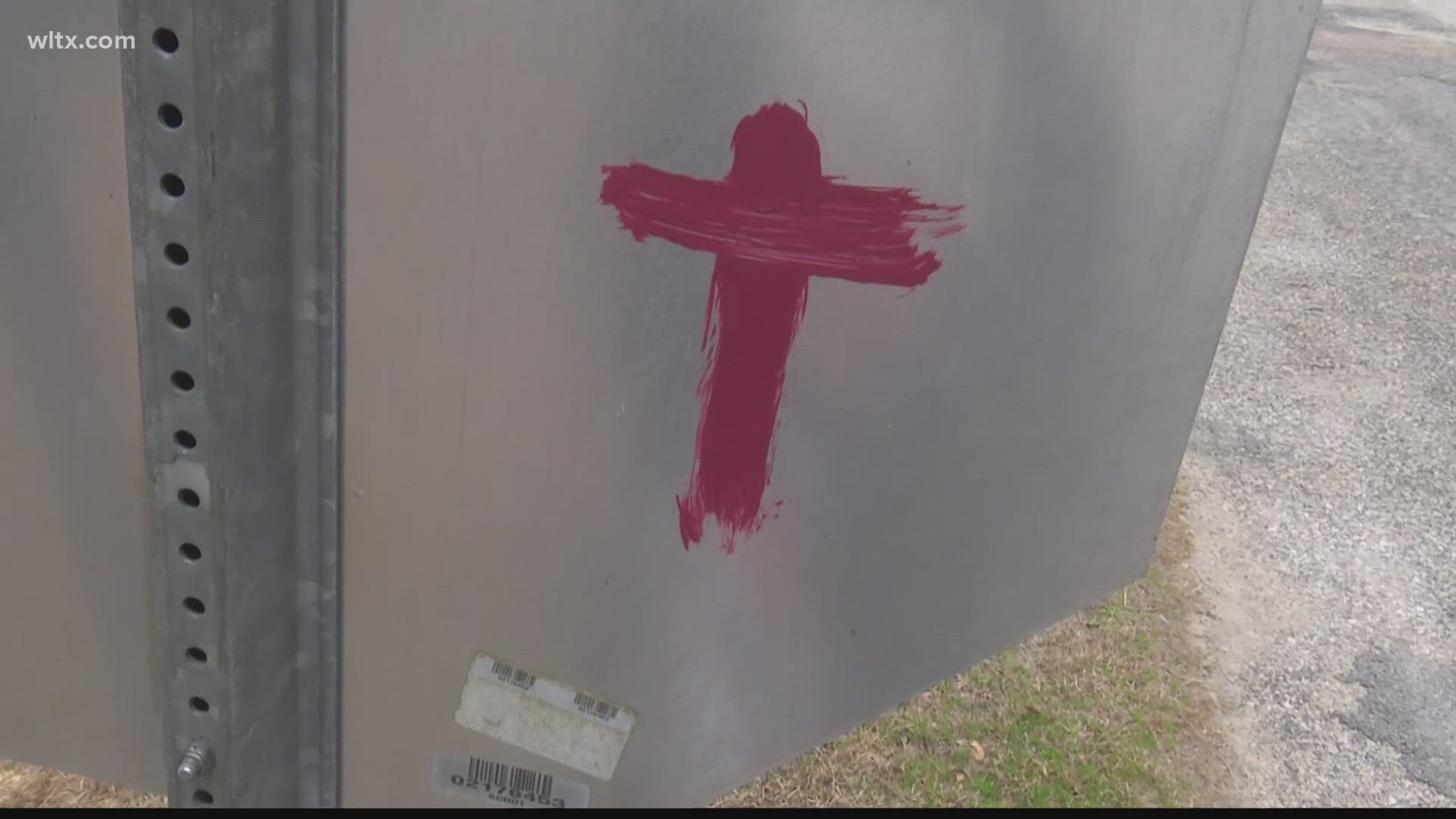 The crosses, along with markings on roads, are popping up in Batesburg-Leesville and Saluda County.