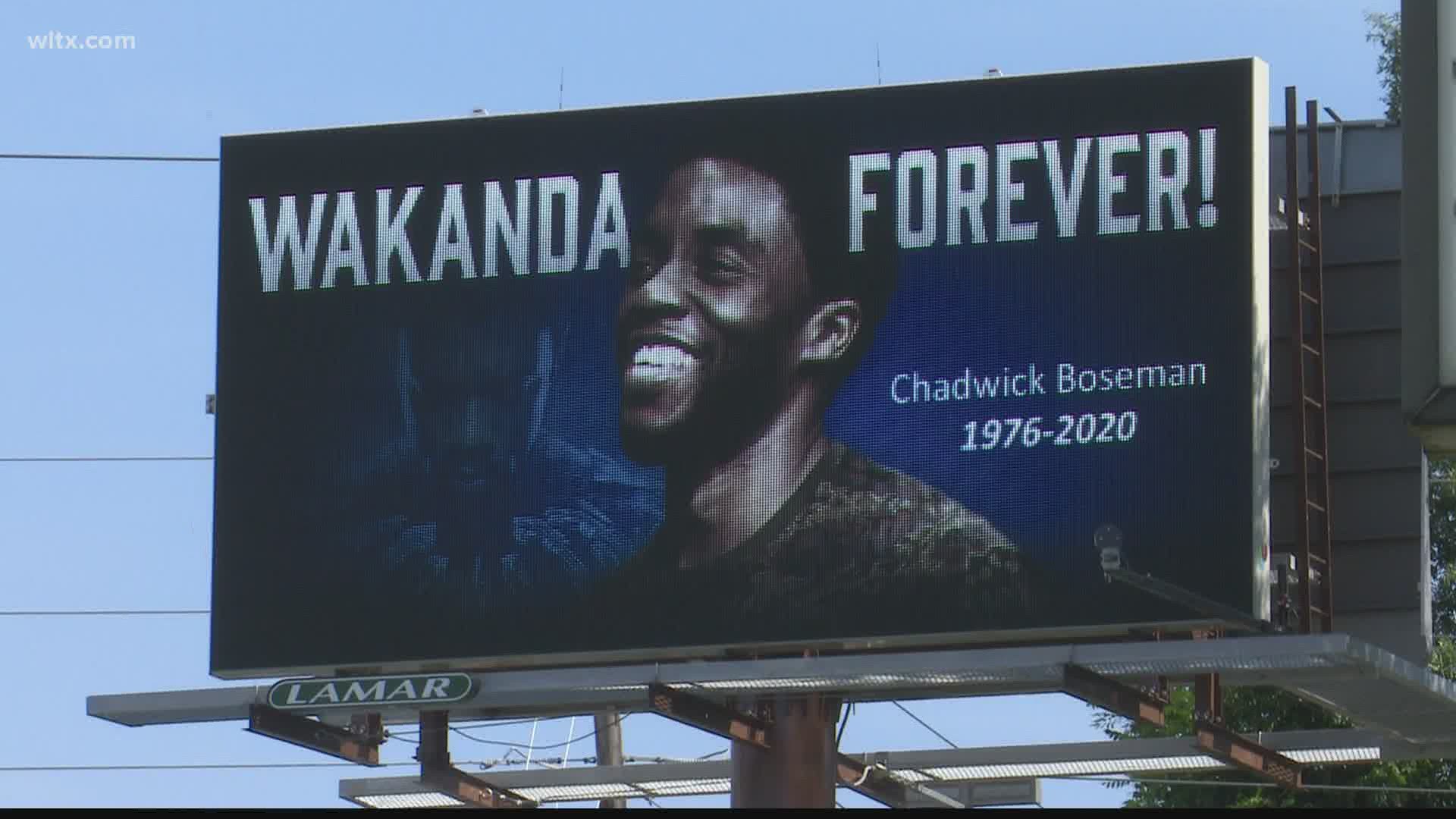 Here in Columbia, a Chadwick Boseman memorial billboard can be seen at the corner of Harden and Bull Streets.