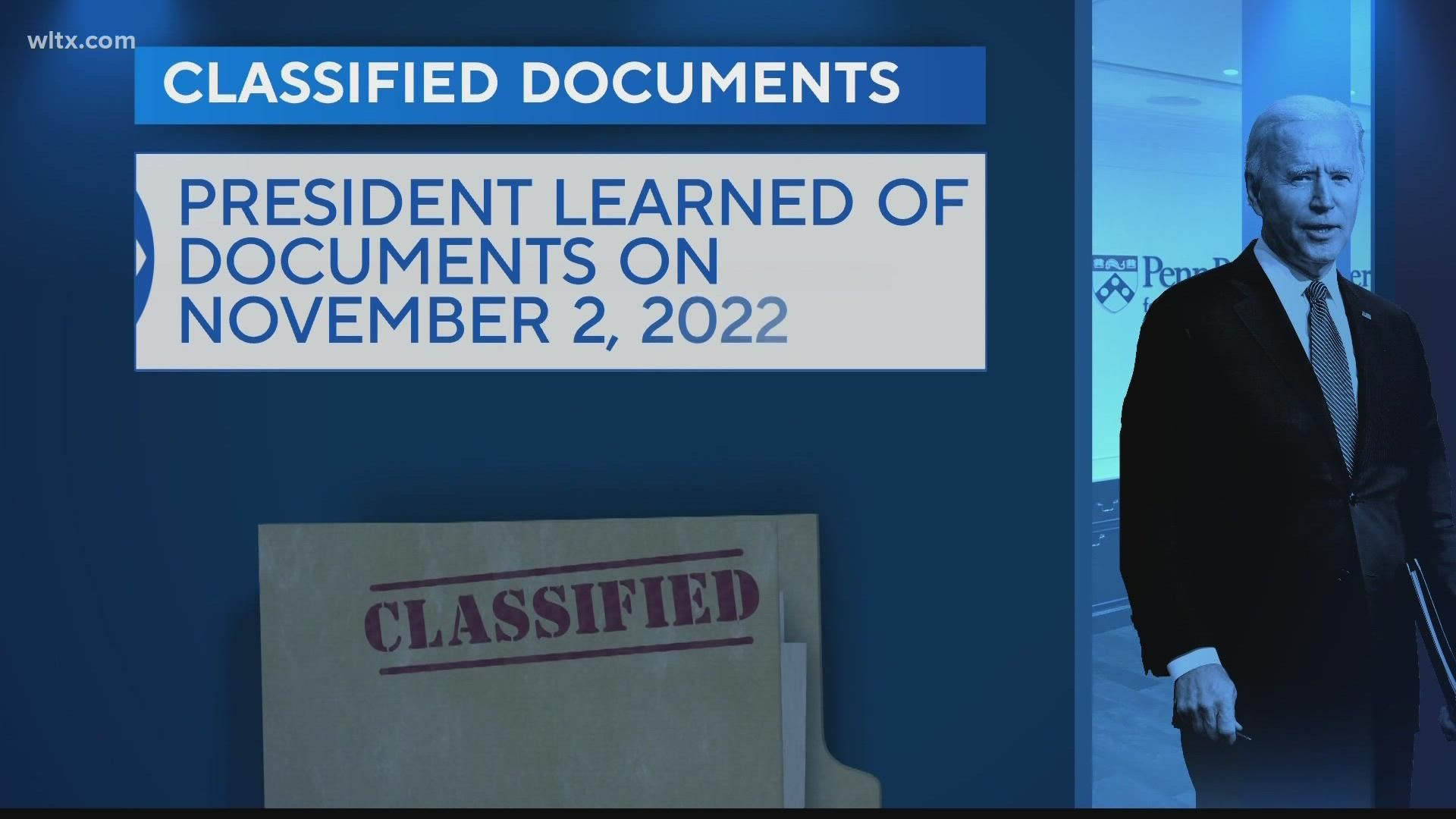 The revelation comes days after an attorney for the president said Biden’s lawyers had discovered classified documents at his former office space in Washington.