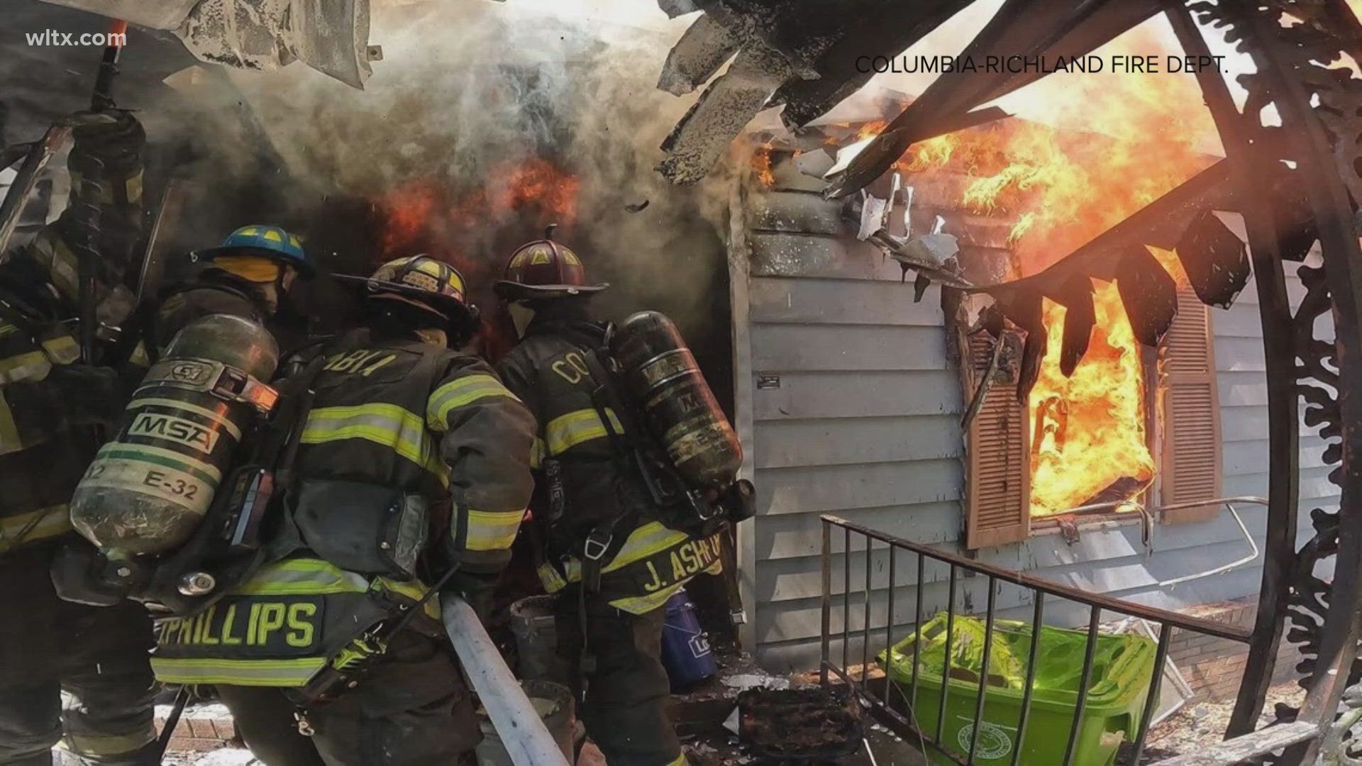 Photos from the scene showed flames inundating the vacant house on Thursday afternoon.