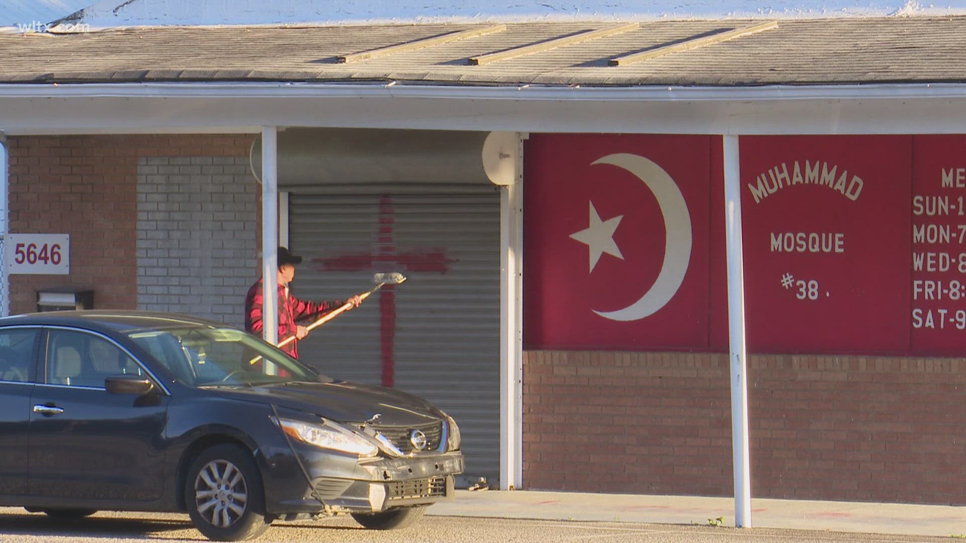 The Muhammad Mosque was vandalized wiht images of swastikas and messages saying, "get out".  If you have any information you can call 1-888-CrimeSC.