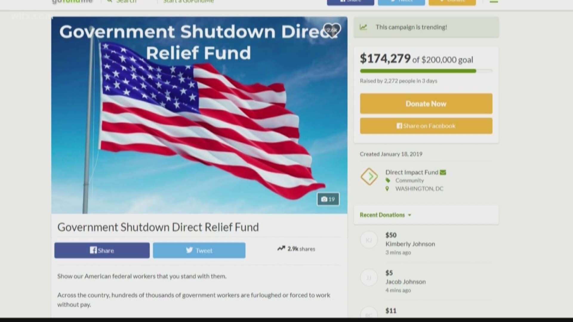 The Government Shutdown Direct Relief Fund has been set up to help furloughed federal workers during the government shutdown.