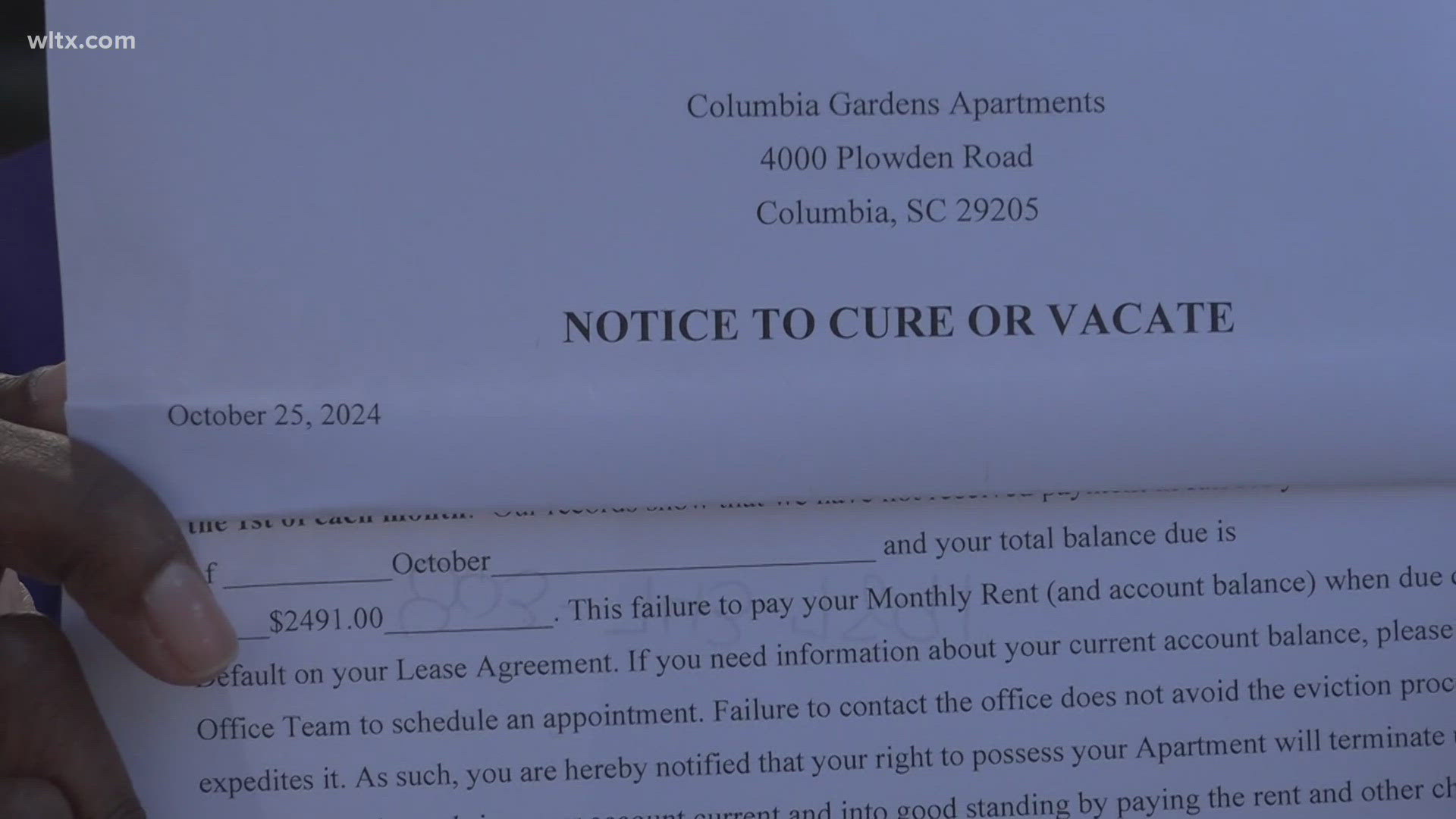 The notices said residents had failed to pay rent and had ten days to complete payment, but now they have 30 days. 