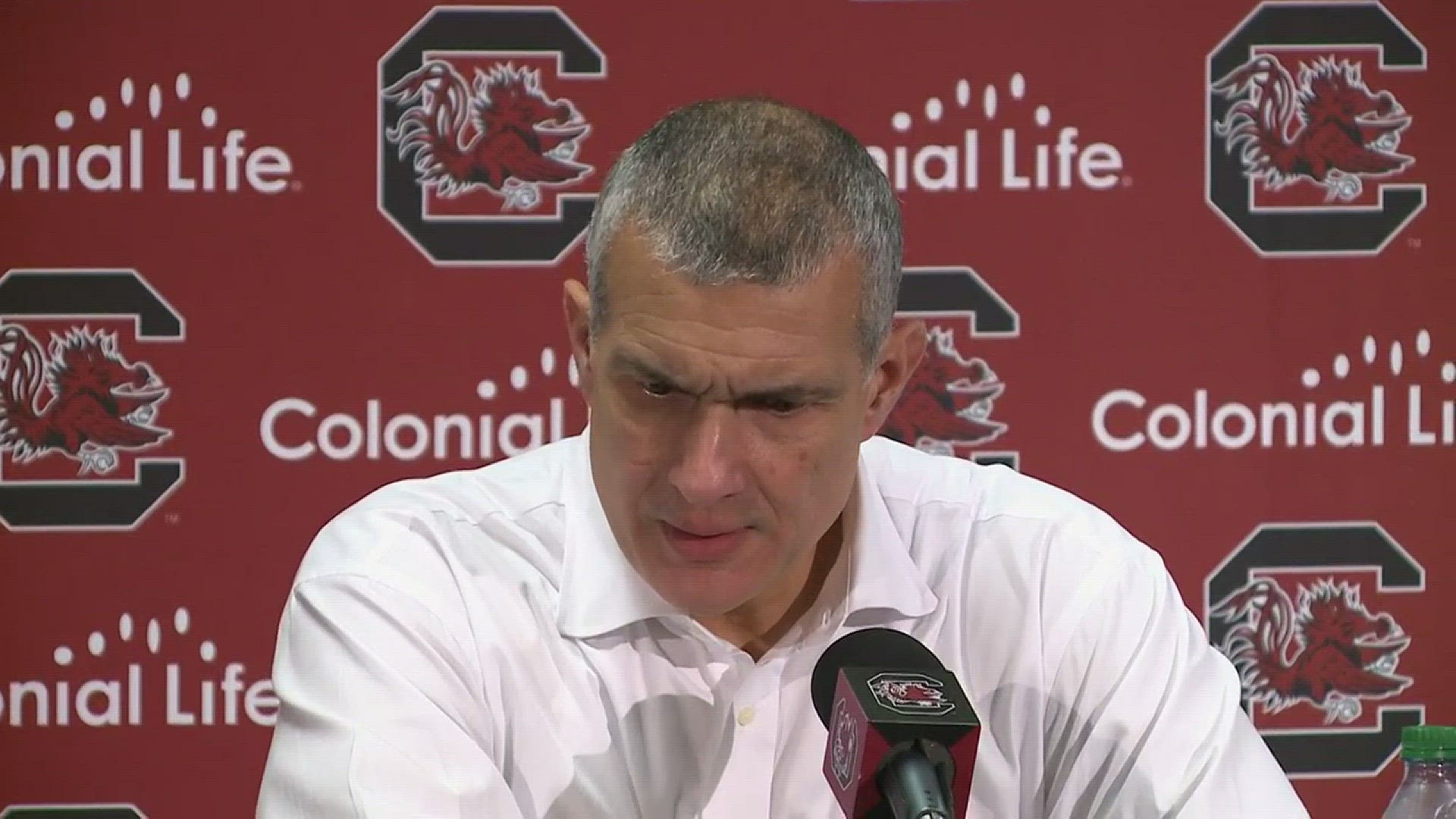 Frank Martin speaks after the Gamecocks 65-41 loss to Florida.