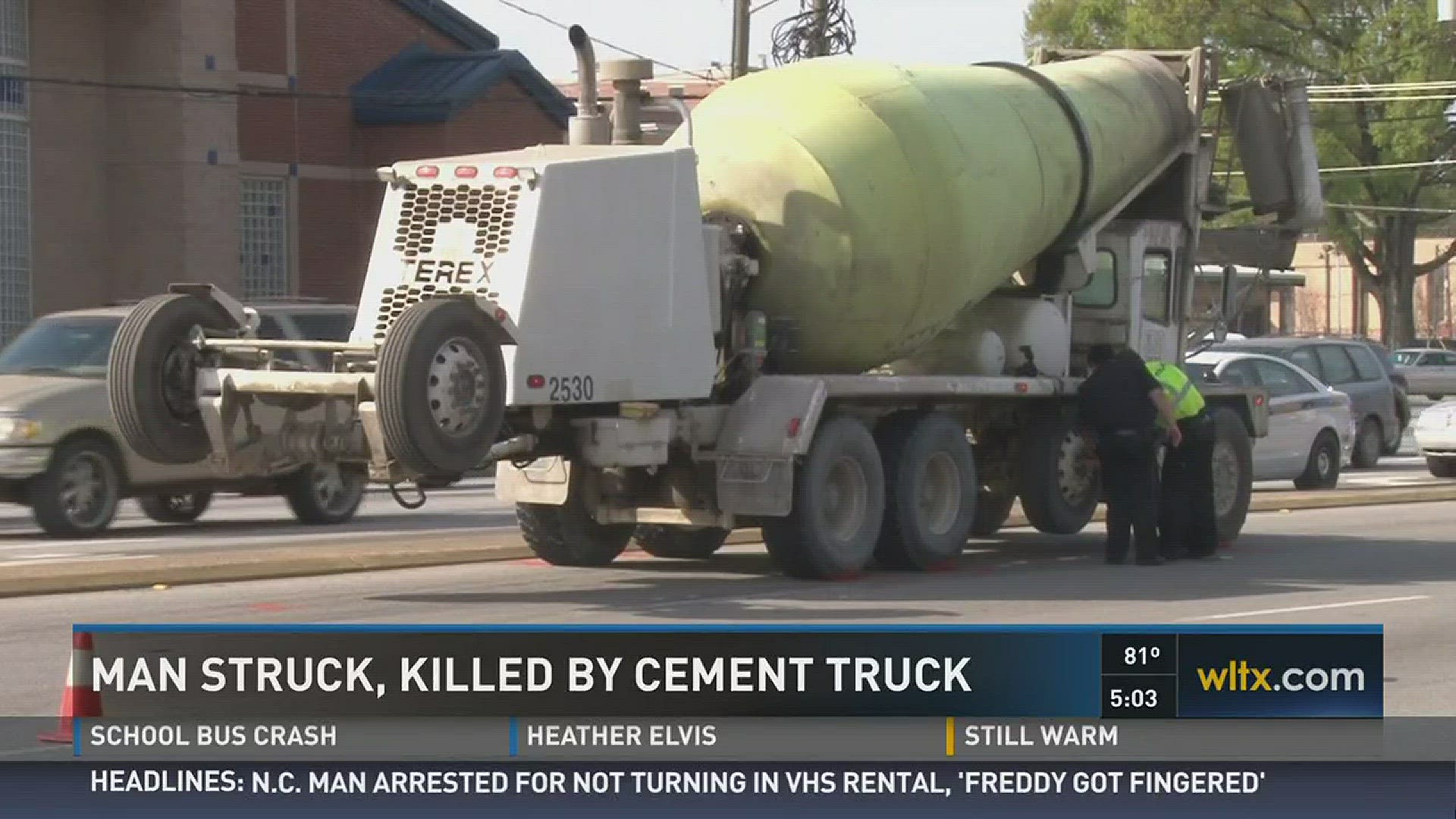 Columbia police are investigating after a man was struck and killed by a cement truck.