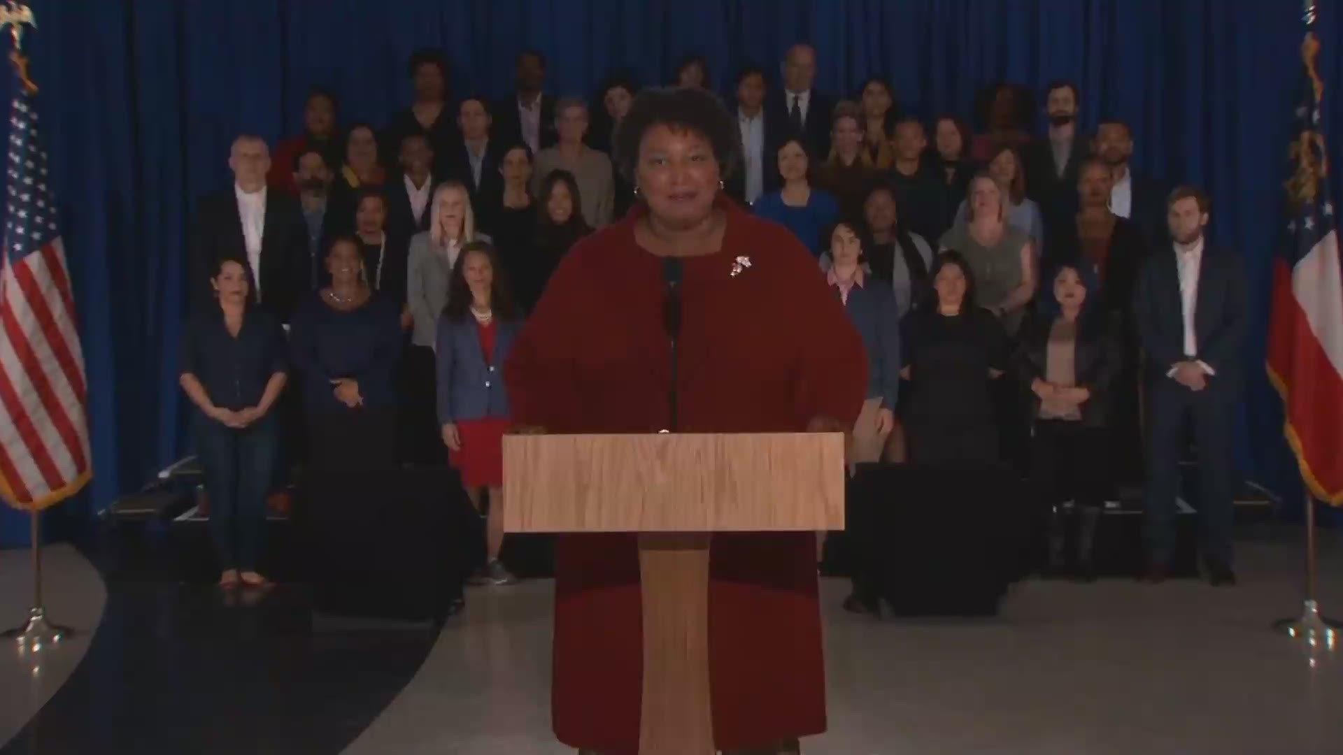 Former Georgia governor candidate Stacey Abraham delivered the response to President Trump's 2019 State of the Union address.
