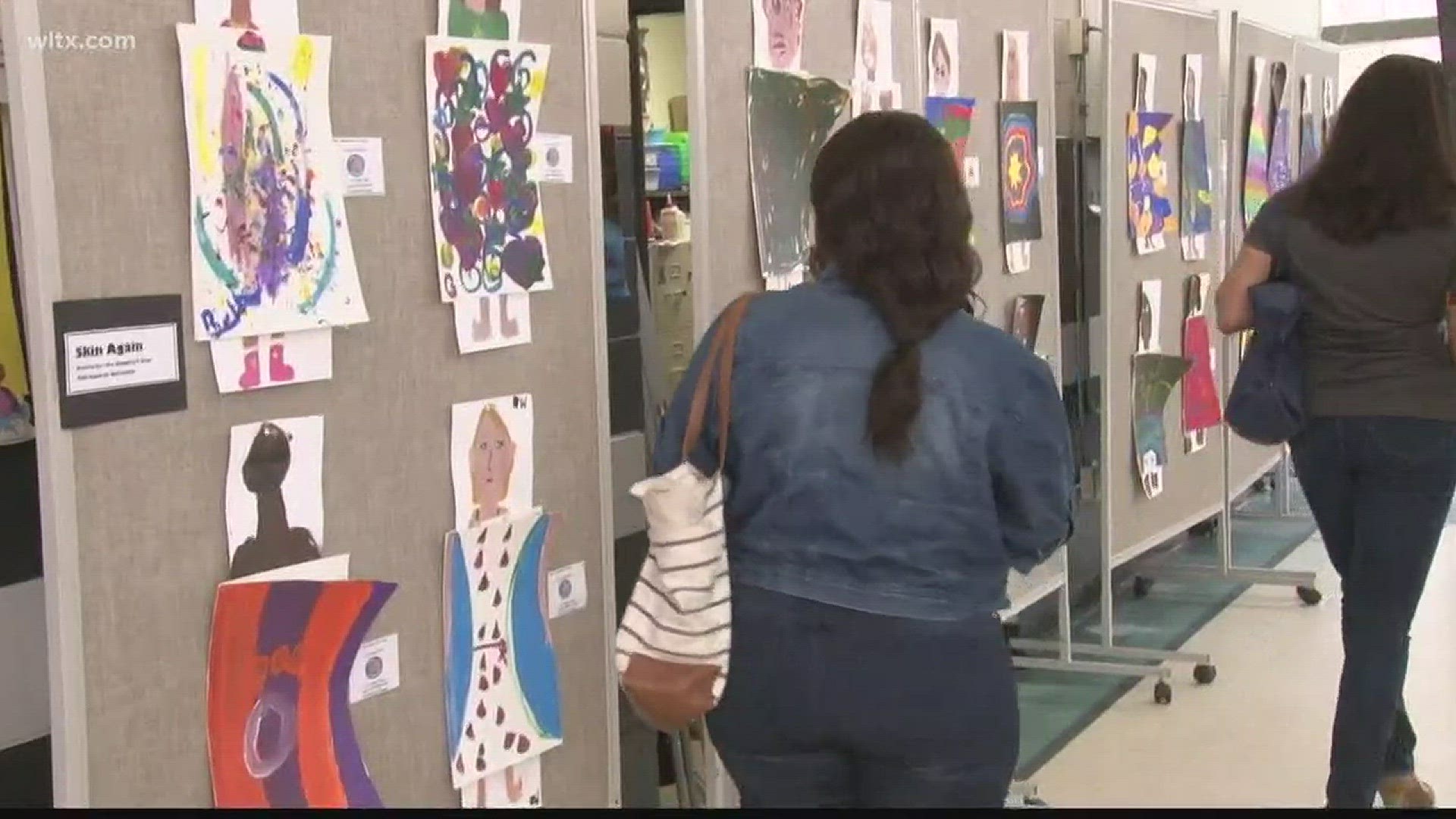 Students at Logan Elementary commemorated Black History Month with an art showcase Friday.