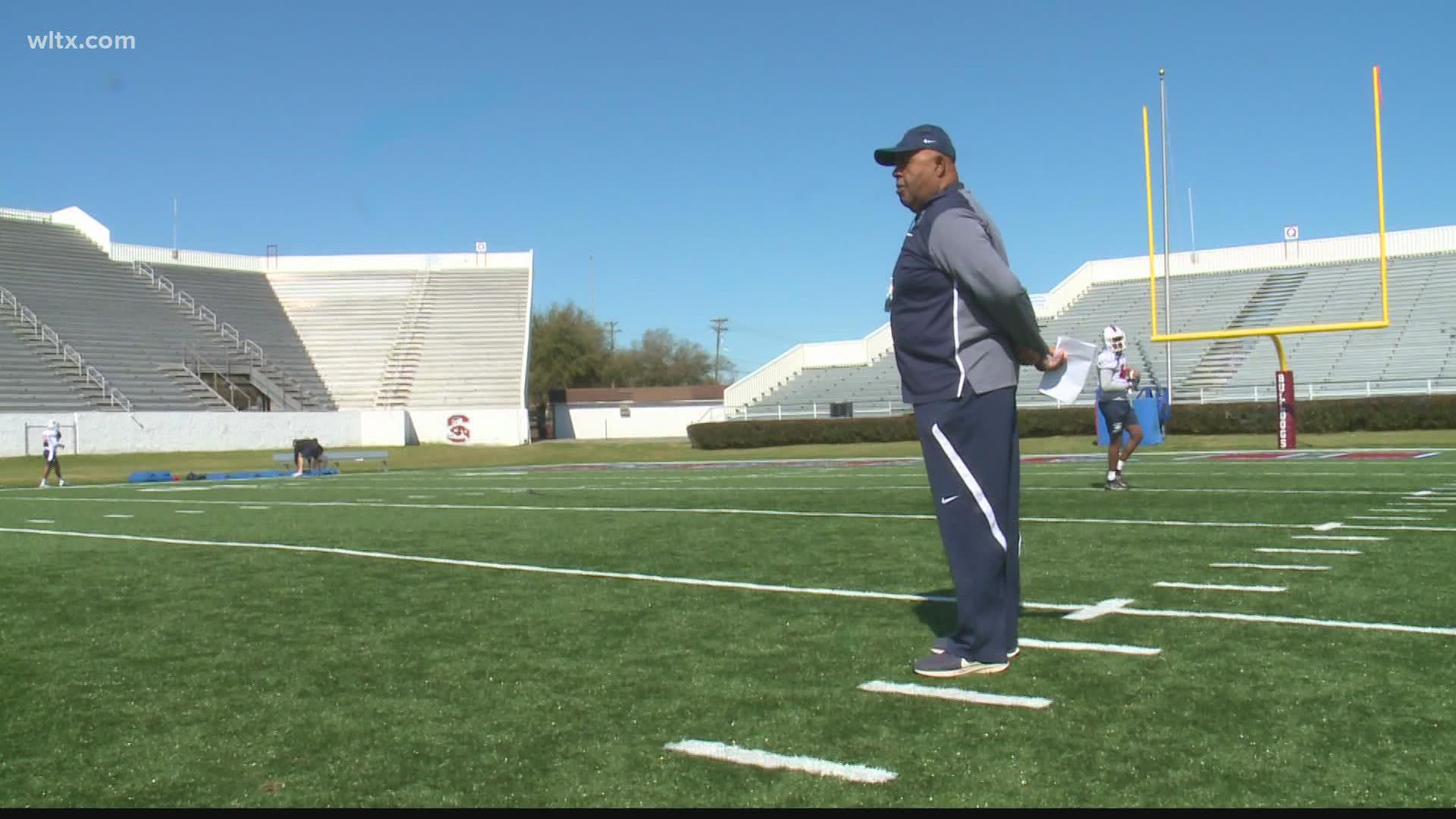 South Carolina State head coach Buddy Pough talks about his desire to continue to coach as he prepares to close the book on spring practice.