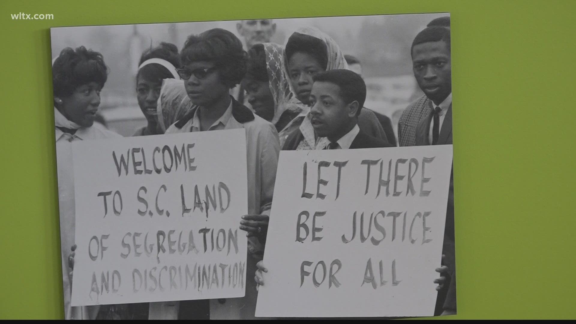 The Justice for All exhibit at the Orangeburg County Library centers the State of South Carolina for its role in the civil rights movement.
