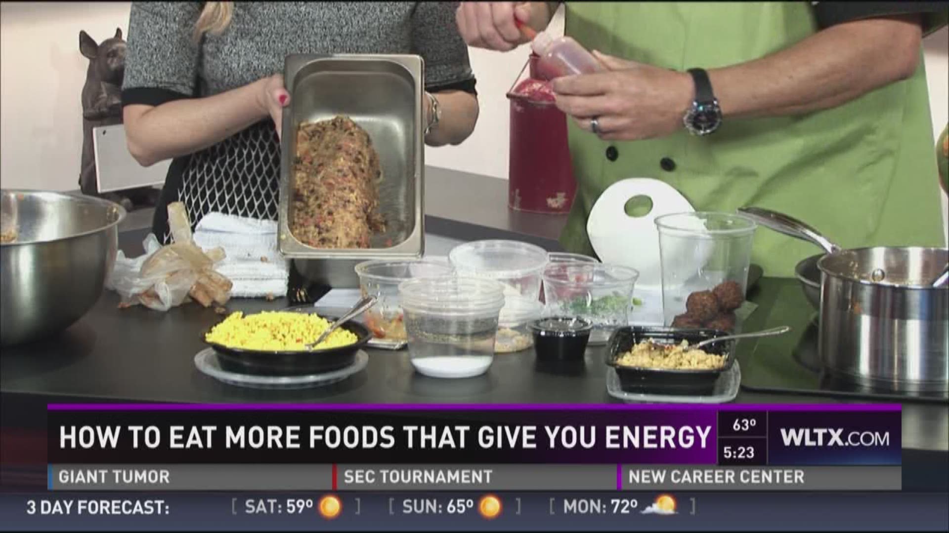 Chef Keith Campbell from Raid My Pantry shows how to make some dishes that will give you energy.