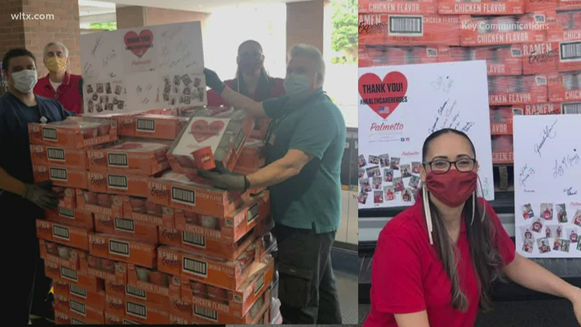 1,000 cups of Ramen noodles were delivered by Palmetto Gourmet Foods to Lexington Medical Center.