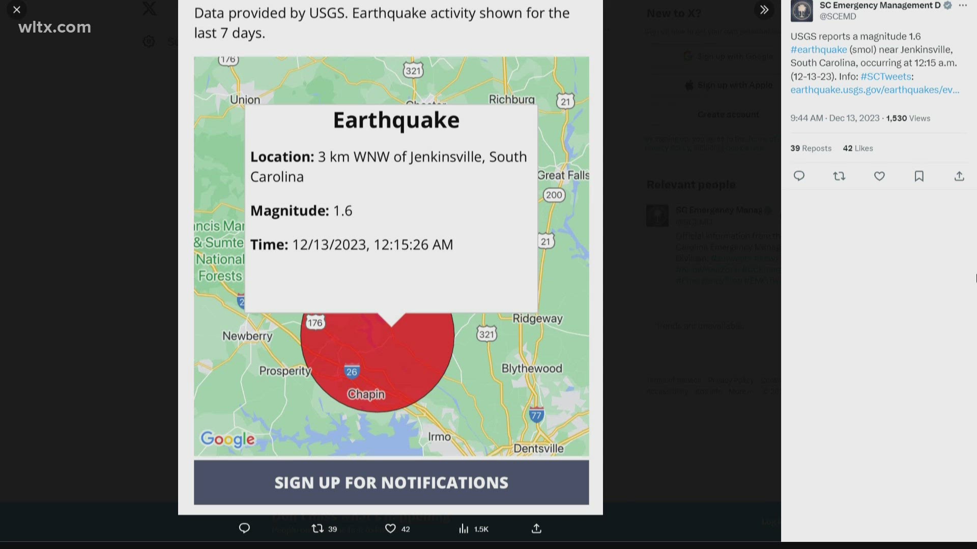 The 1.6 magnitude quake happened just a little after midnight Wednesday morning.