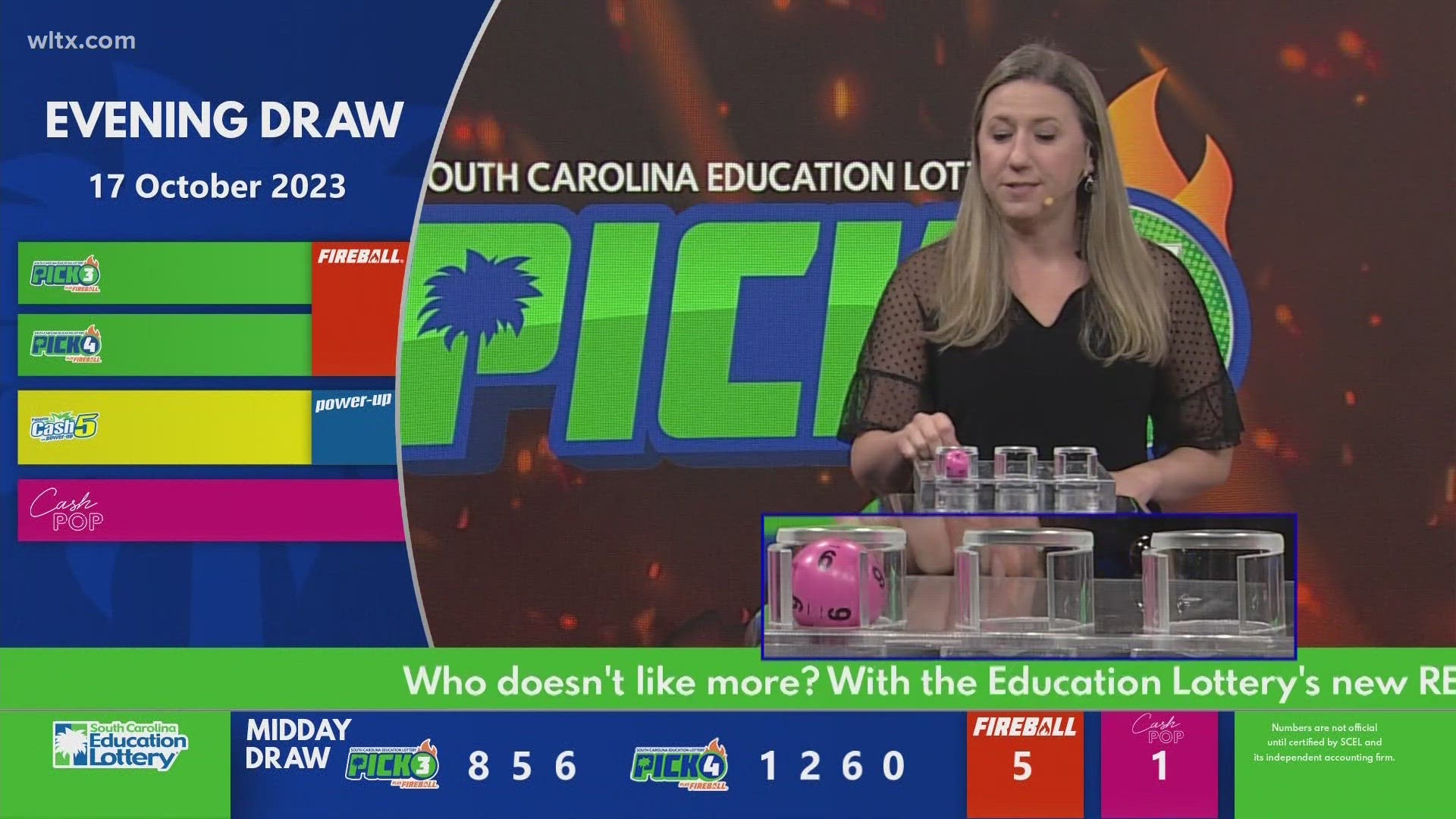 Here are the winning numbers for the evening South Carolina lottery results for Oct. 17, 2023.