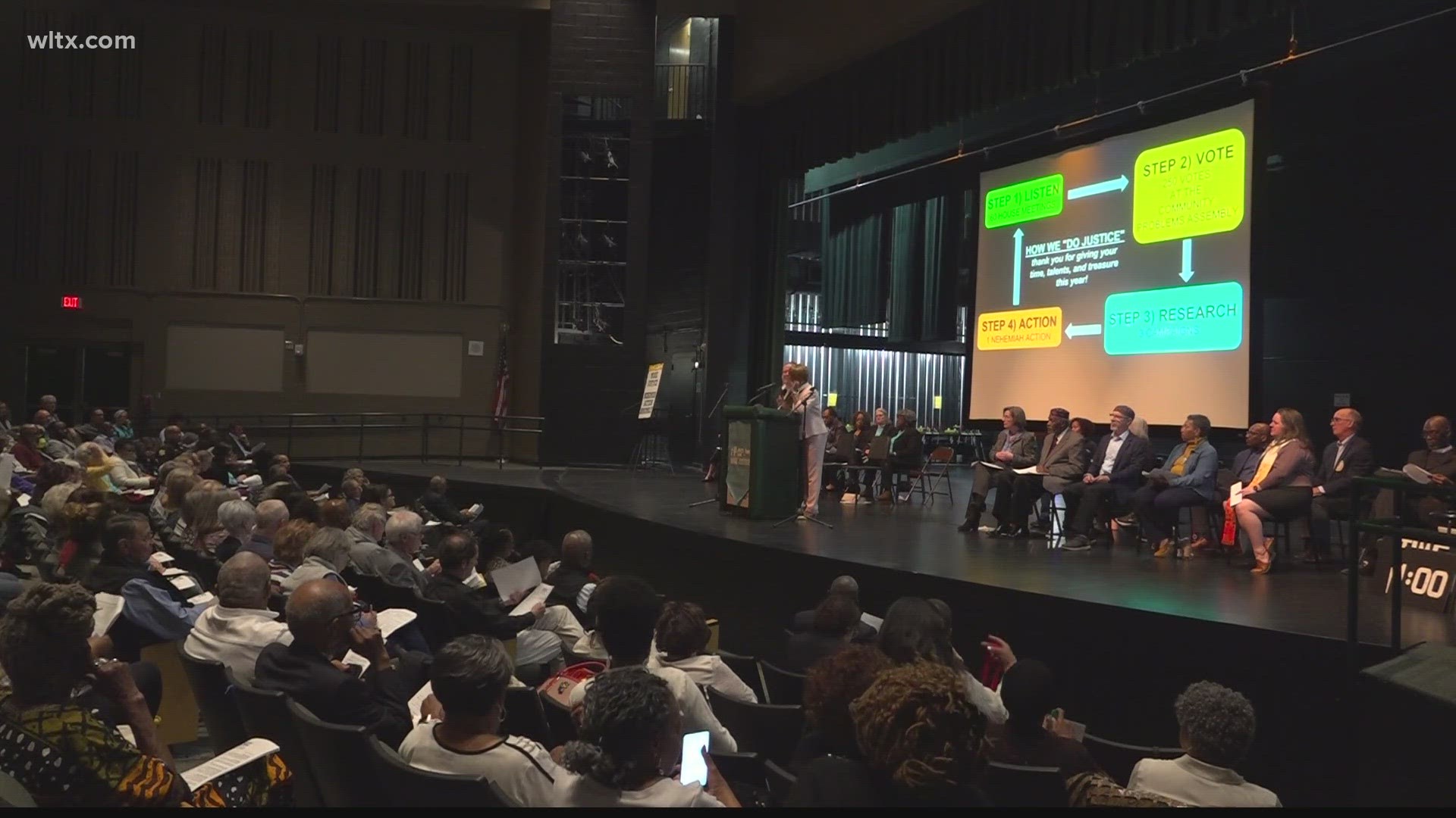 The annual Nehemiah Action event filled the auditorium at Eau Claire high school as people looked for solutions.