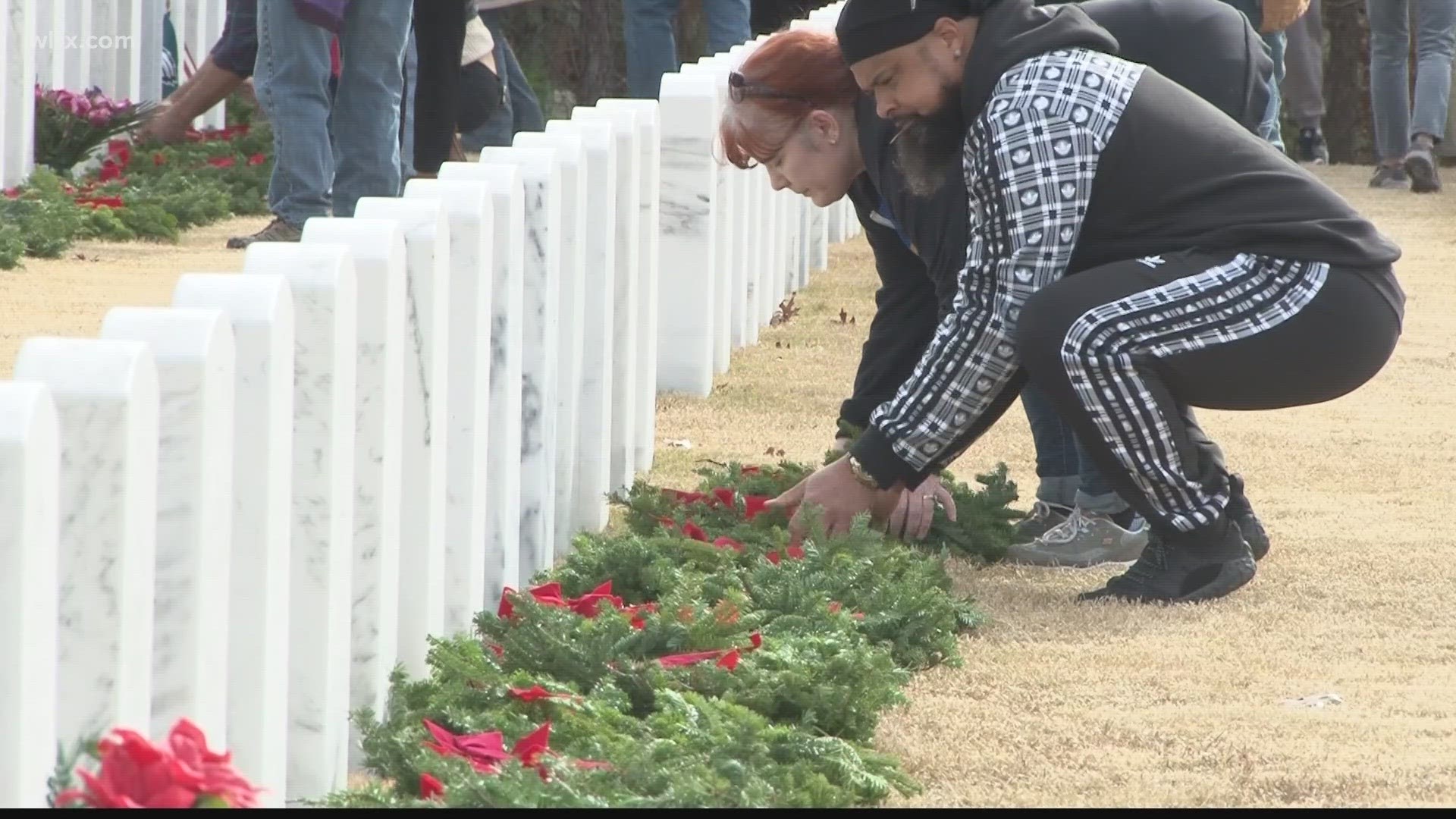 Hundreds gathered at the Fort Jackson National Cemetery on Saturday to honor service men and women who have died.