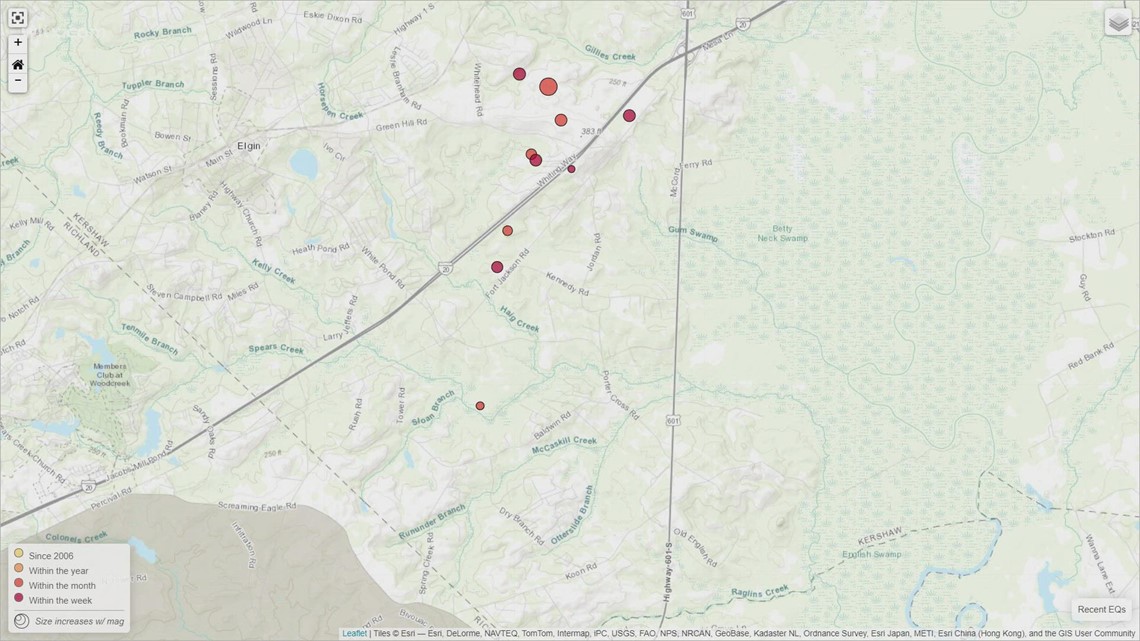 Two more earthquakes in the Elgin area, bringing total to 10