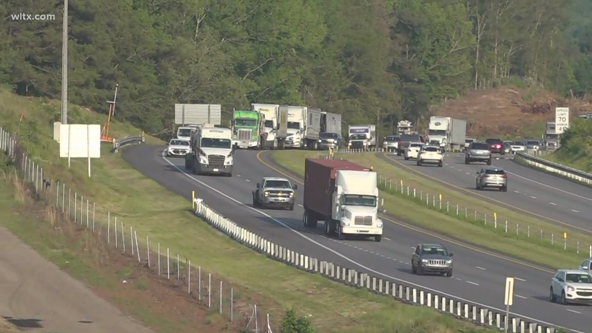 A section of I-26 near Exit 129 in Calhoun County had been closed due to a gas line rupture in the area.