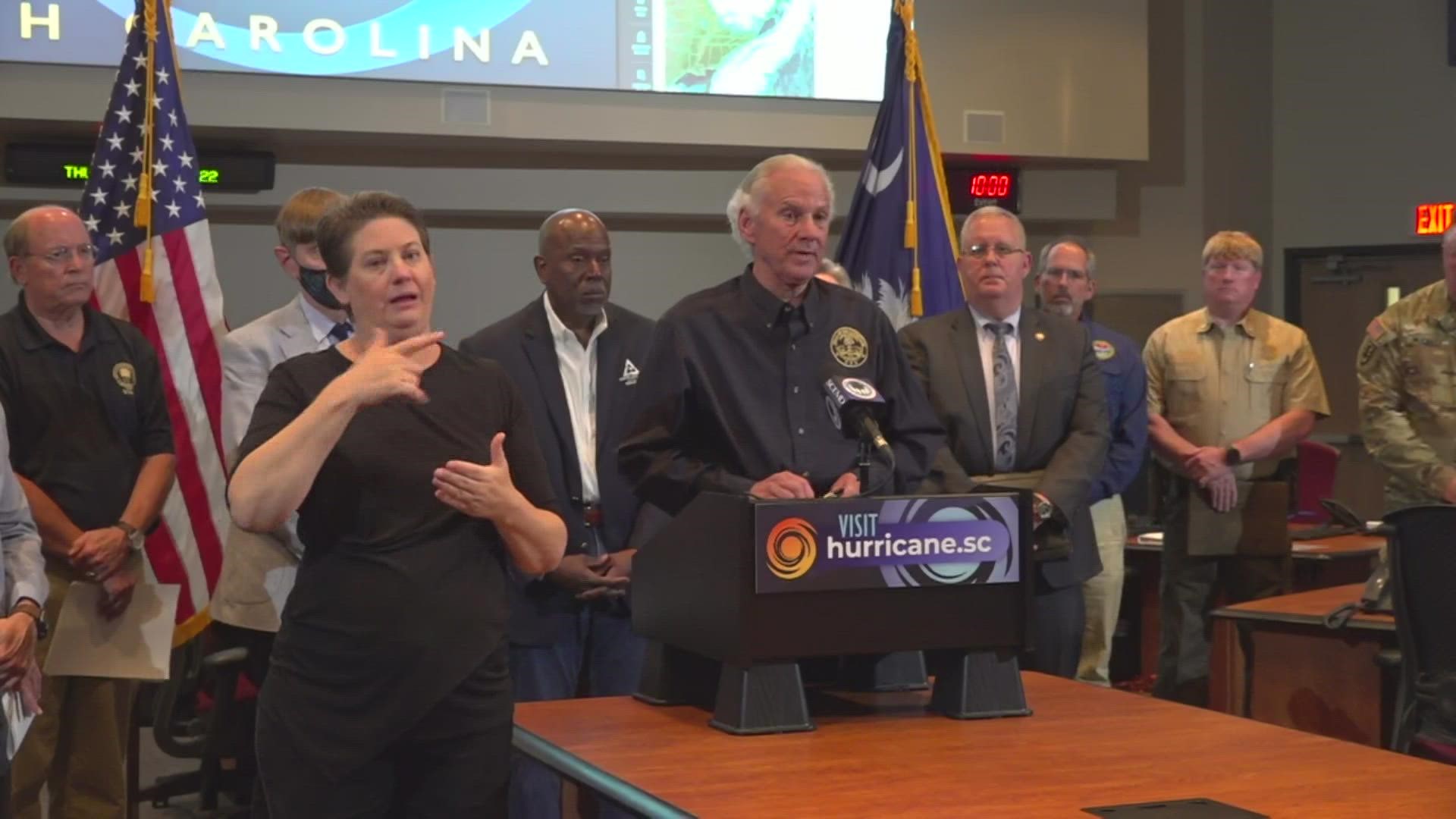 The South Carolina governor updates Hurricane Ian response on September 29, 2022.